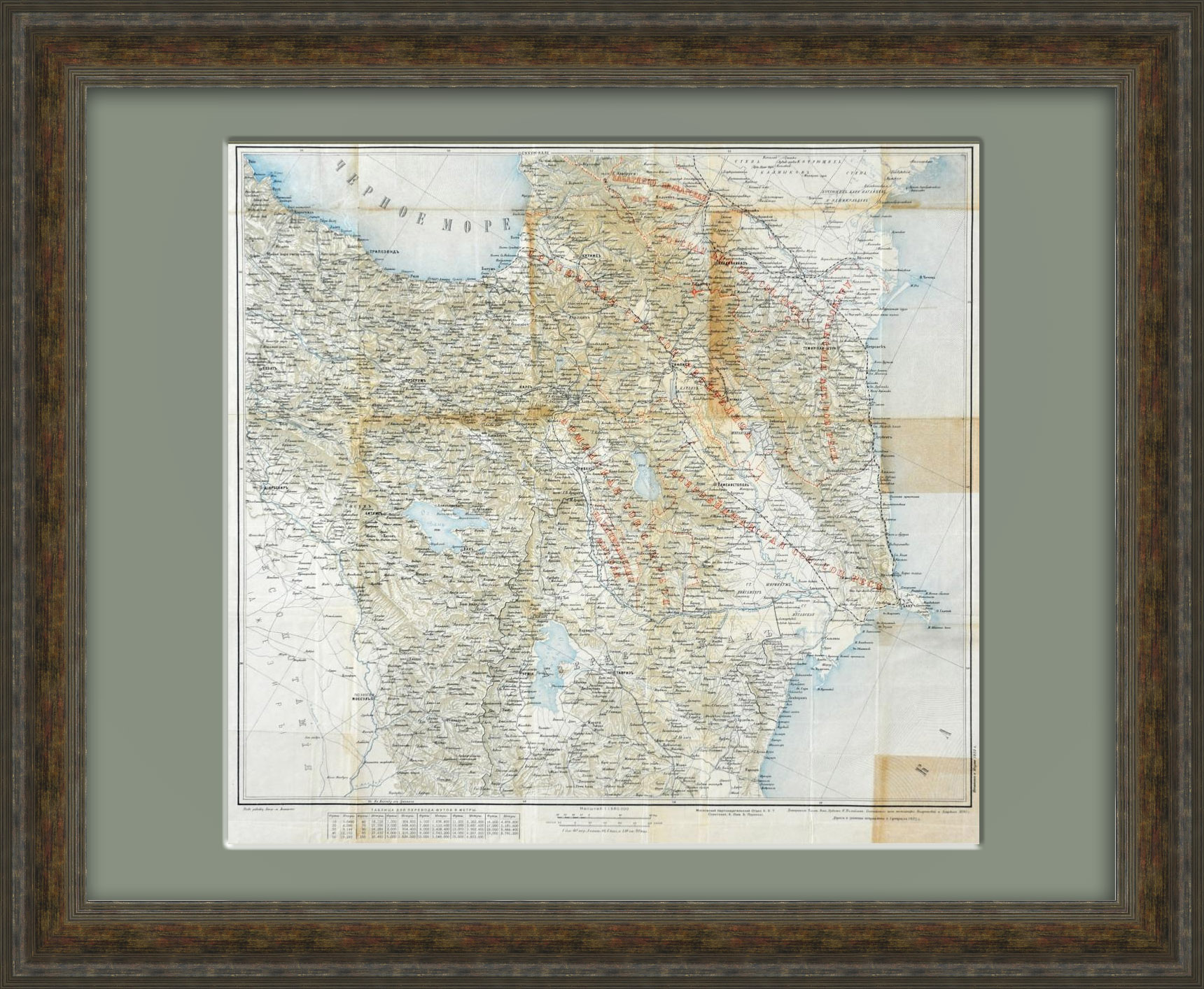 Кавказ: подробная военная карта начала 20 века Кавказ: подробная военная карта начала 20 века