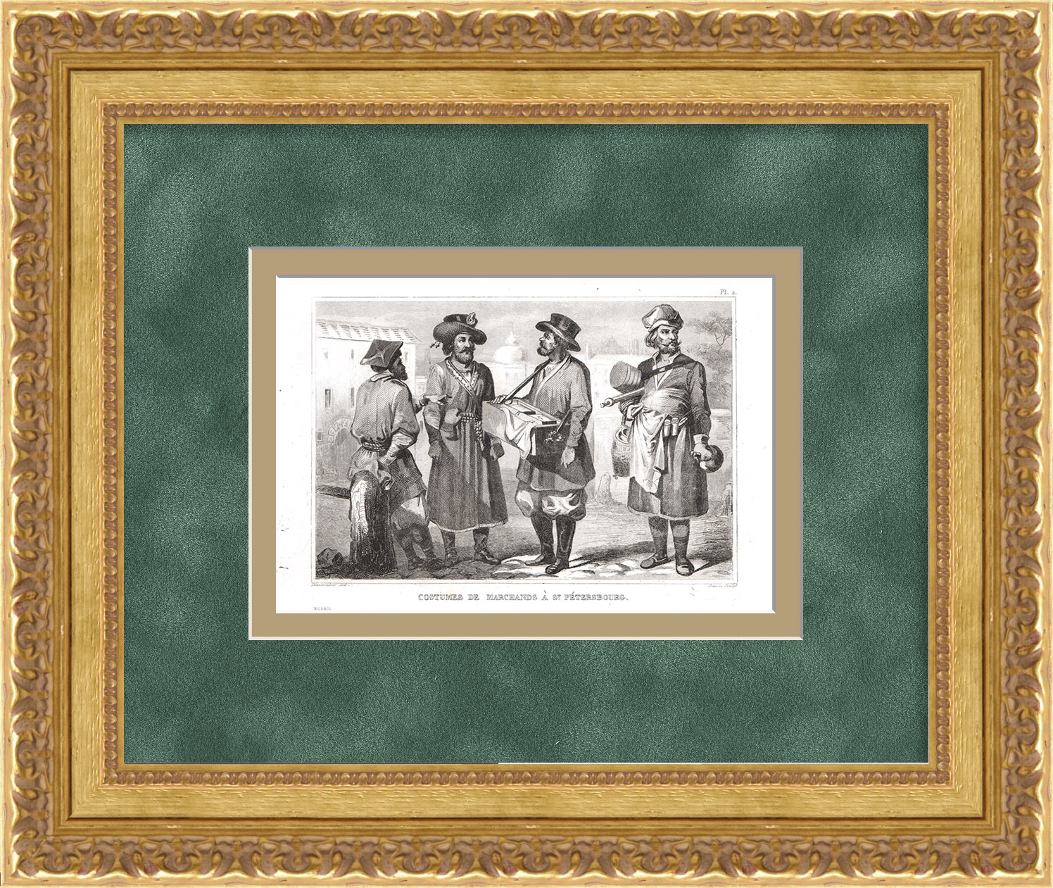 Торговцы Санкт-Петербурга. Старинная гравюра Торговцы Санкт-Петербурга. Старинная гравюра