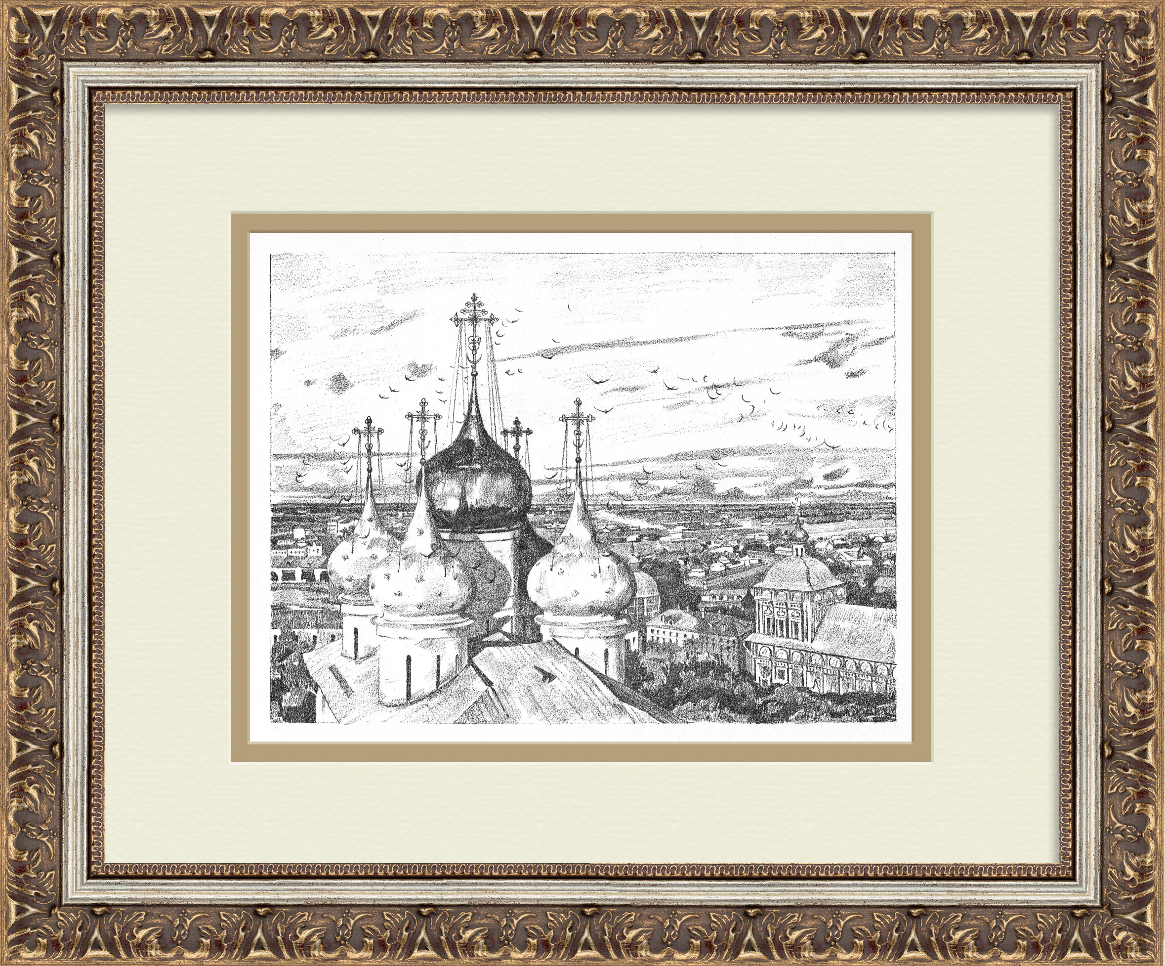 Сергиев Посад, редкая литорафия К. Юона 1922 года Сергиев Посад, редкая литорафия К. Юона 1922 года