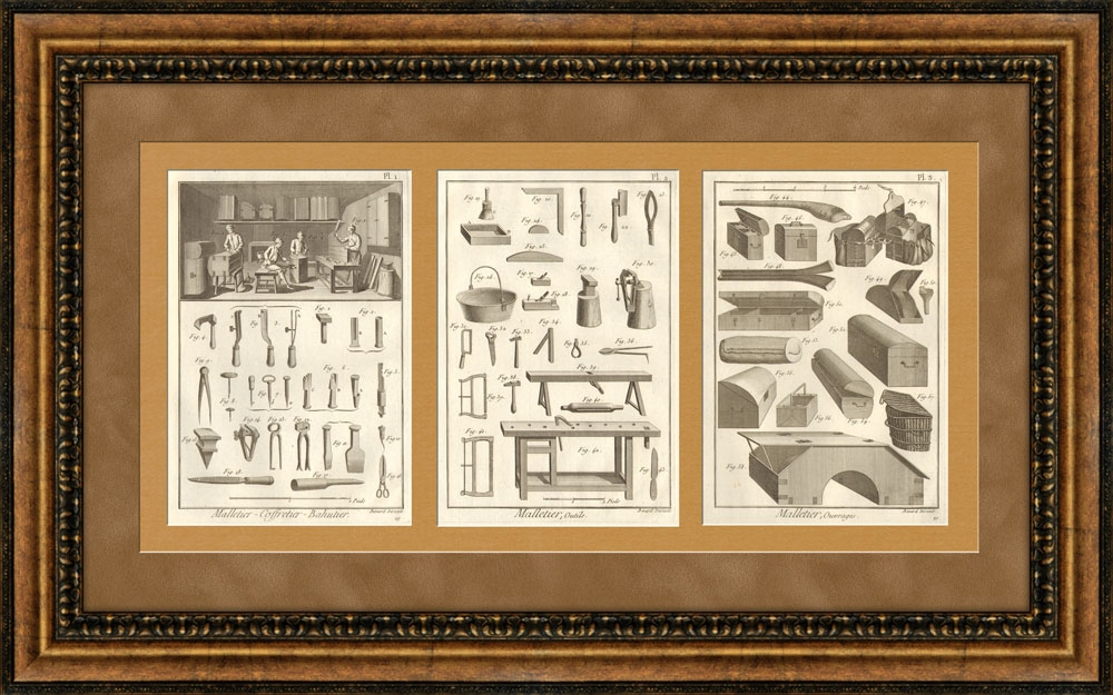 Производство сундуков, чемоданов, кофров. Гравюры из энциклопедии Дидро (серия "Ремесла"). Производство сундуков, чемоданов, кофров. Гравюры из энциклопедии Дидро (серия "Ремесла").