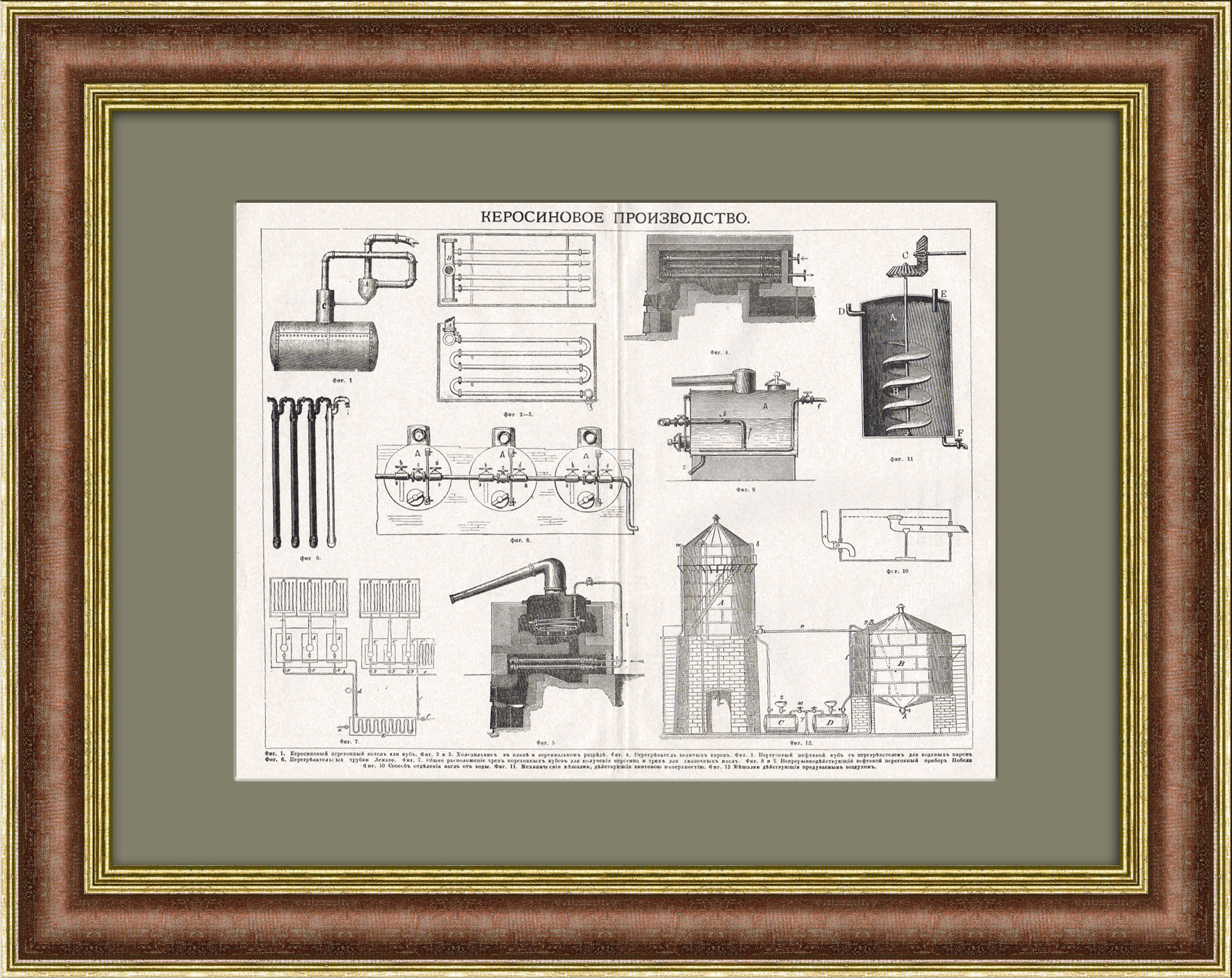 Керосиновое производство. Литография конца 19 века Керосиновое производство. Литография конца 19 века