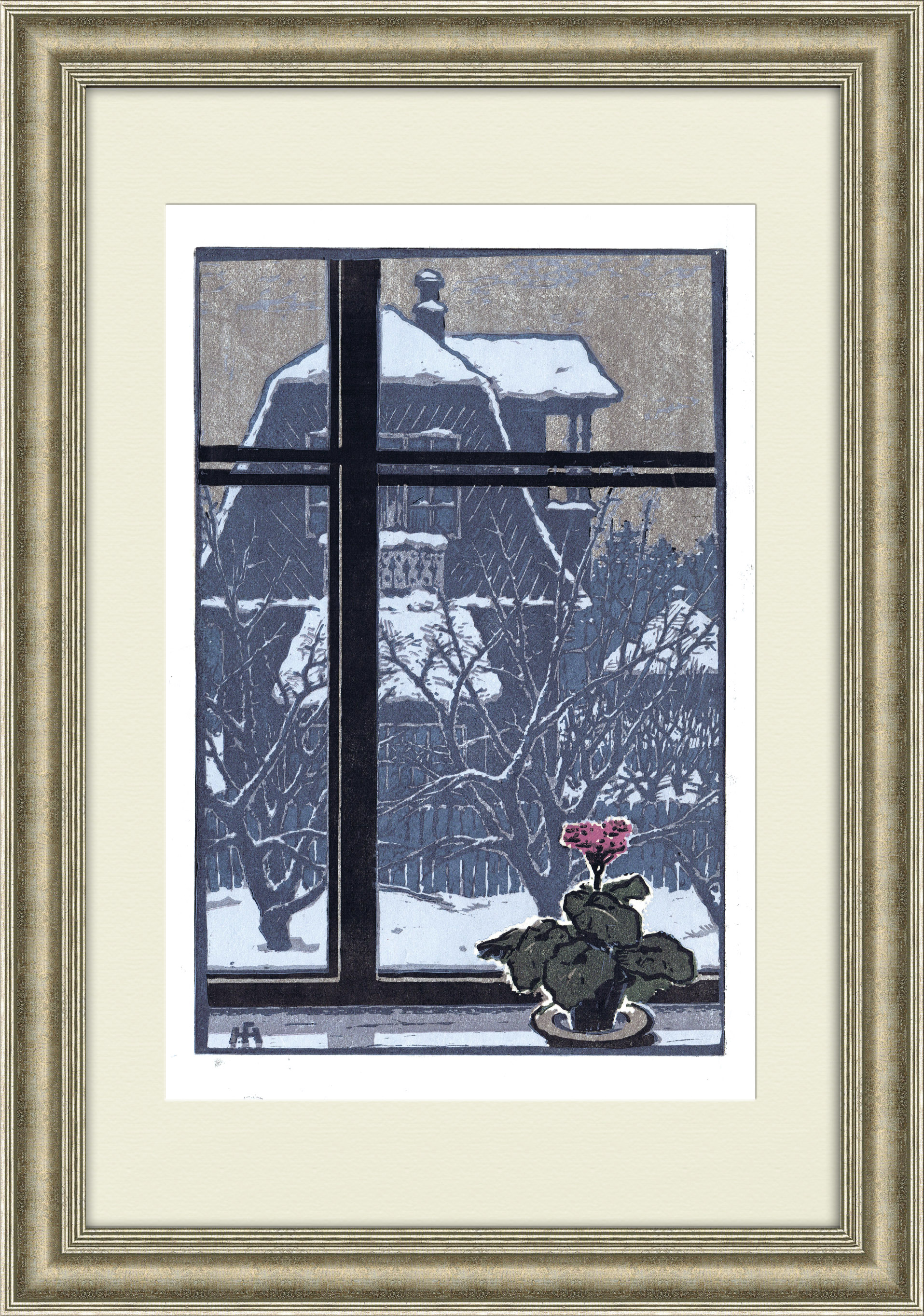 Зима за окном. Советская гравюра Зима за окном. Советская гравюра