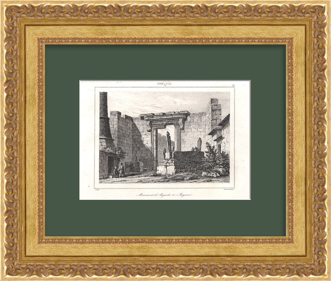 Древняя Армения. Храм Августа в Ангоре, старинная гравюра Древняя Армения. Храм Августа в Ангоре, старинная гравюра