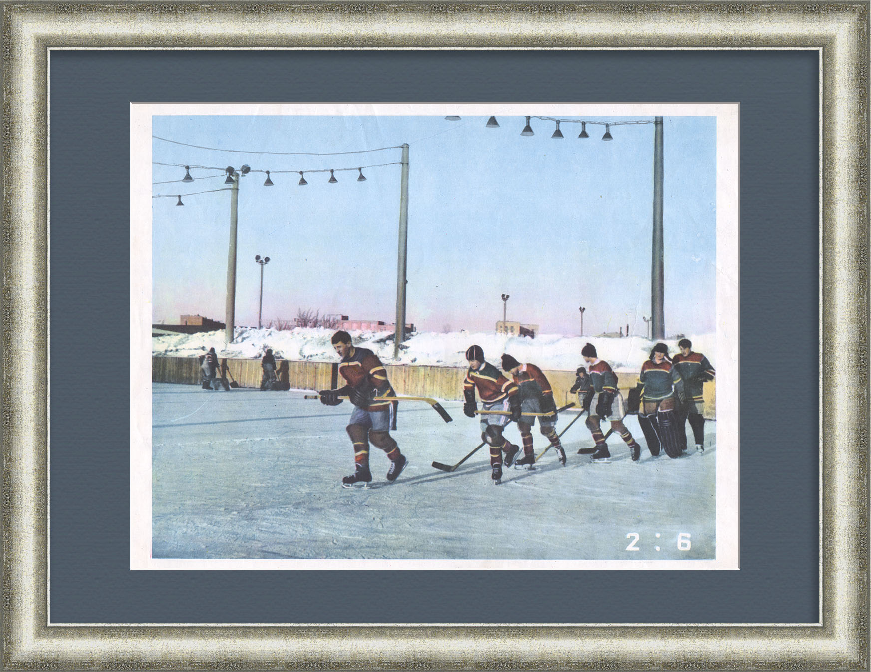 Юные хоккеисты, СССР. Винтажная графика Юные хоккеисты, СССР. Винтажная графика