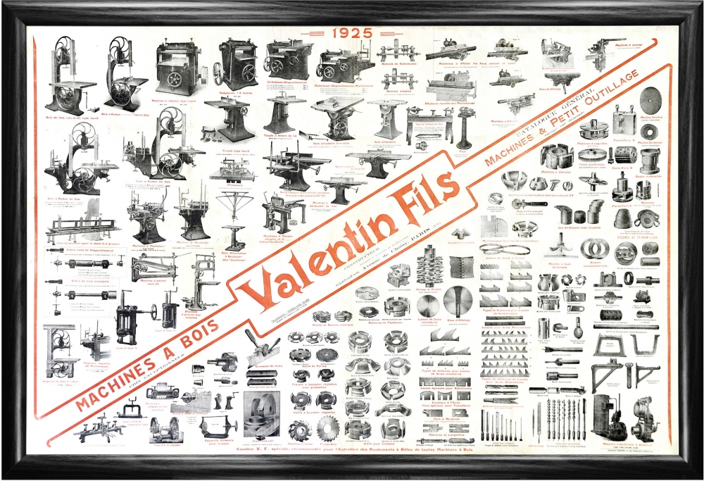 Деревообрабатывающие станки фирмы Valentin Fils, уникальный плакат 1925 г. Деревообрабатывающие станки фирмы Valentin Fils, уникальный плакат 1925 г.