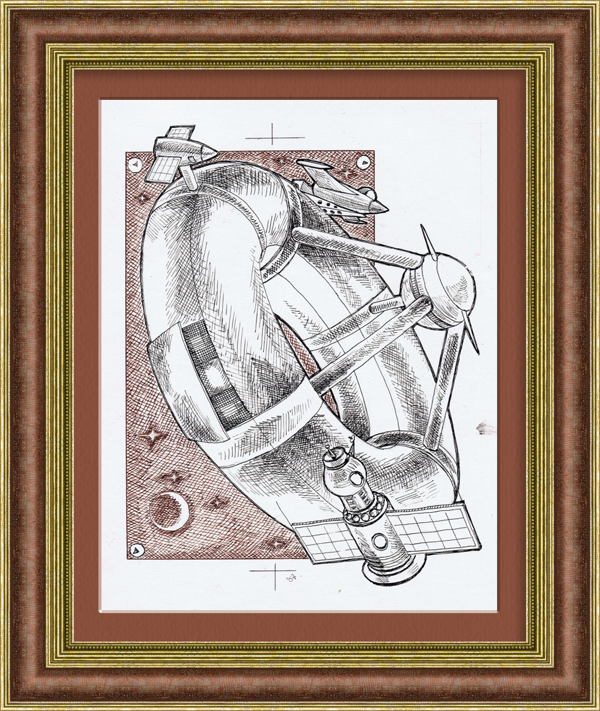 Орбитальная станция. Оригинальный авторский рисунок Орбитальная станция. Оригинальный авторский рисунок