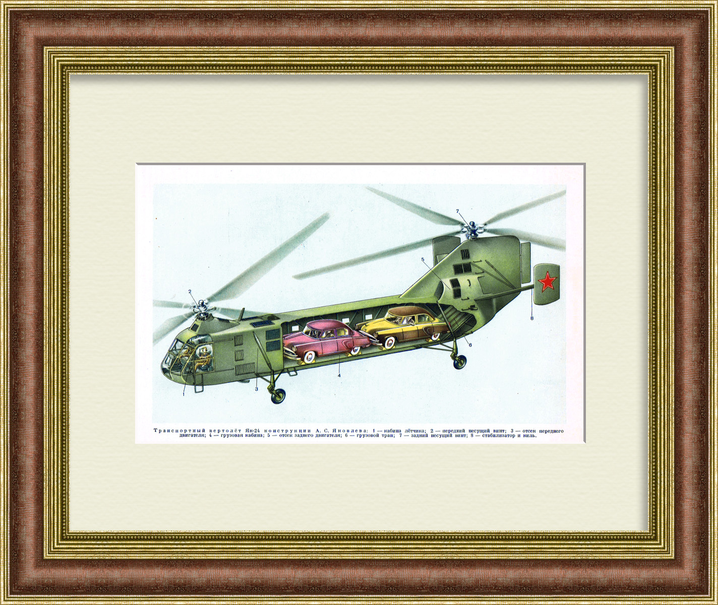 Транспортный вертолет Як-24. Советская графика Транспортный вертолет Як-24. Советская графика