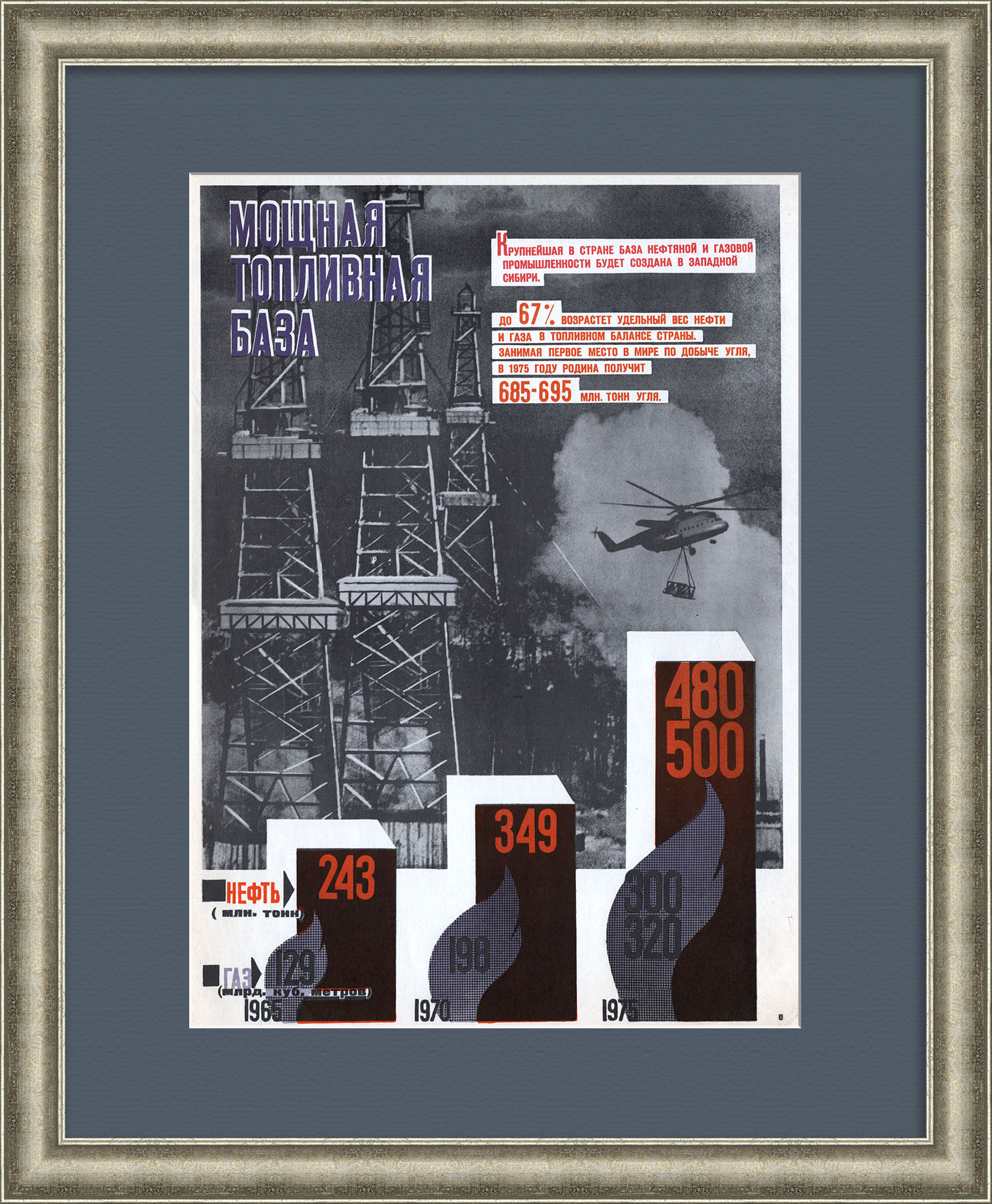 Мощная топливная база СССР. Советский, агитационный плакат Мощная топливная база СССР. Советский, агитационный плакат