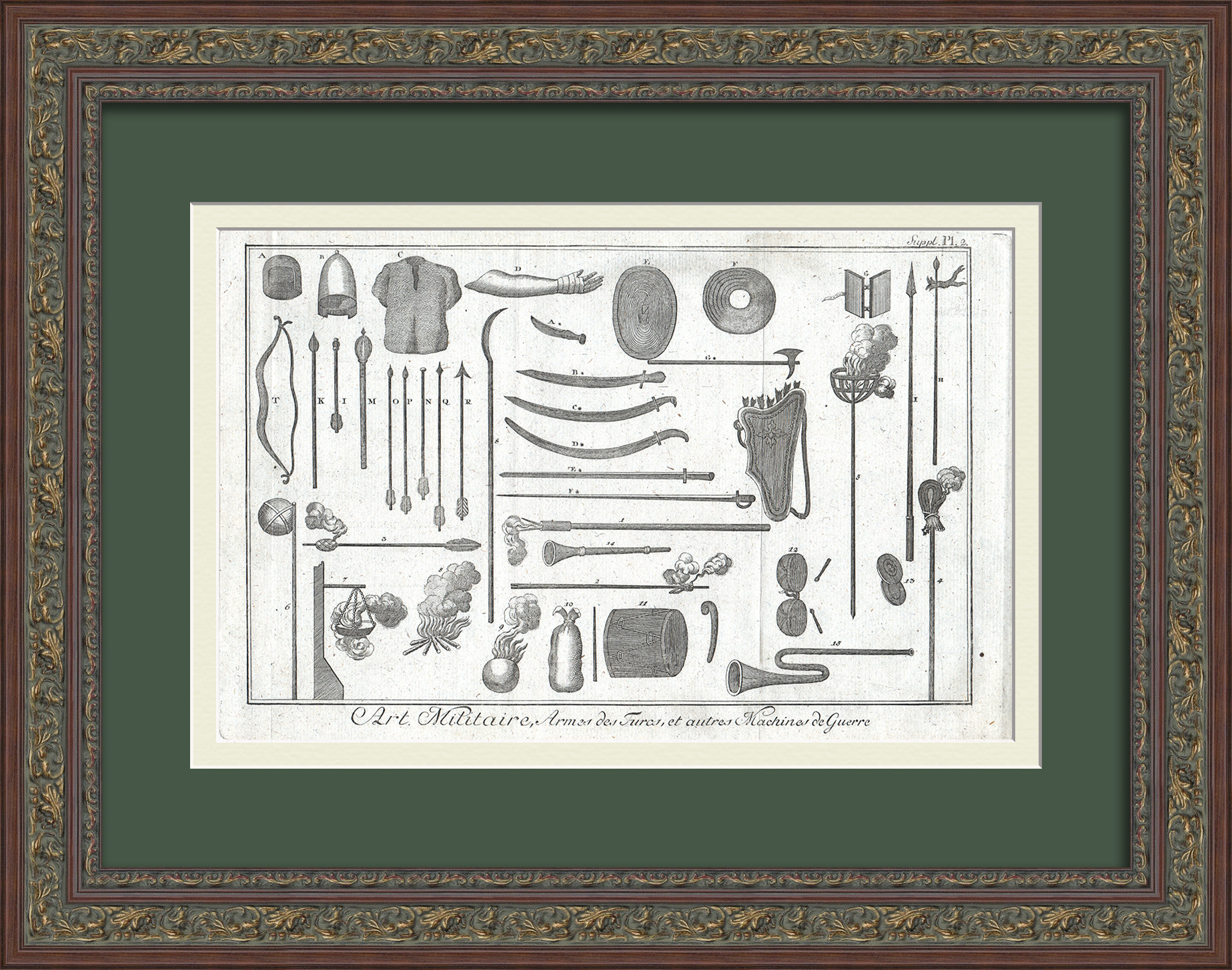 Оружие солдат Османской империи. Старинная, редкая гравюра Оружие солдат Османской империи. Старинная, редкая гравюра