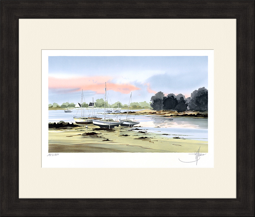 Лодки на закате. Авторская литография Л. Стефани Лодки на закате. Авторская литография Л. Стефани