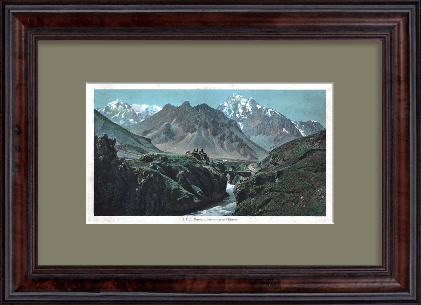 Гора Сиони. Военно-Грузинская дорога, дореволюционная графика Гора Сиони. Военно-Грузинская дорога, дореволюционная графика