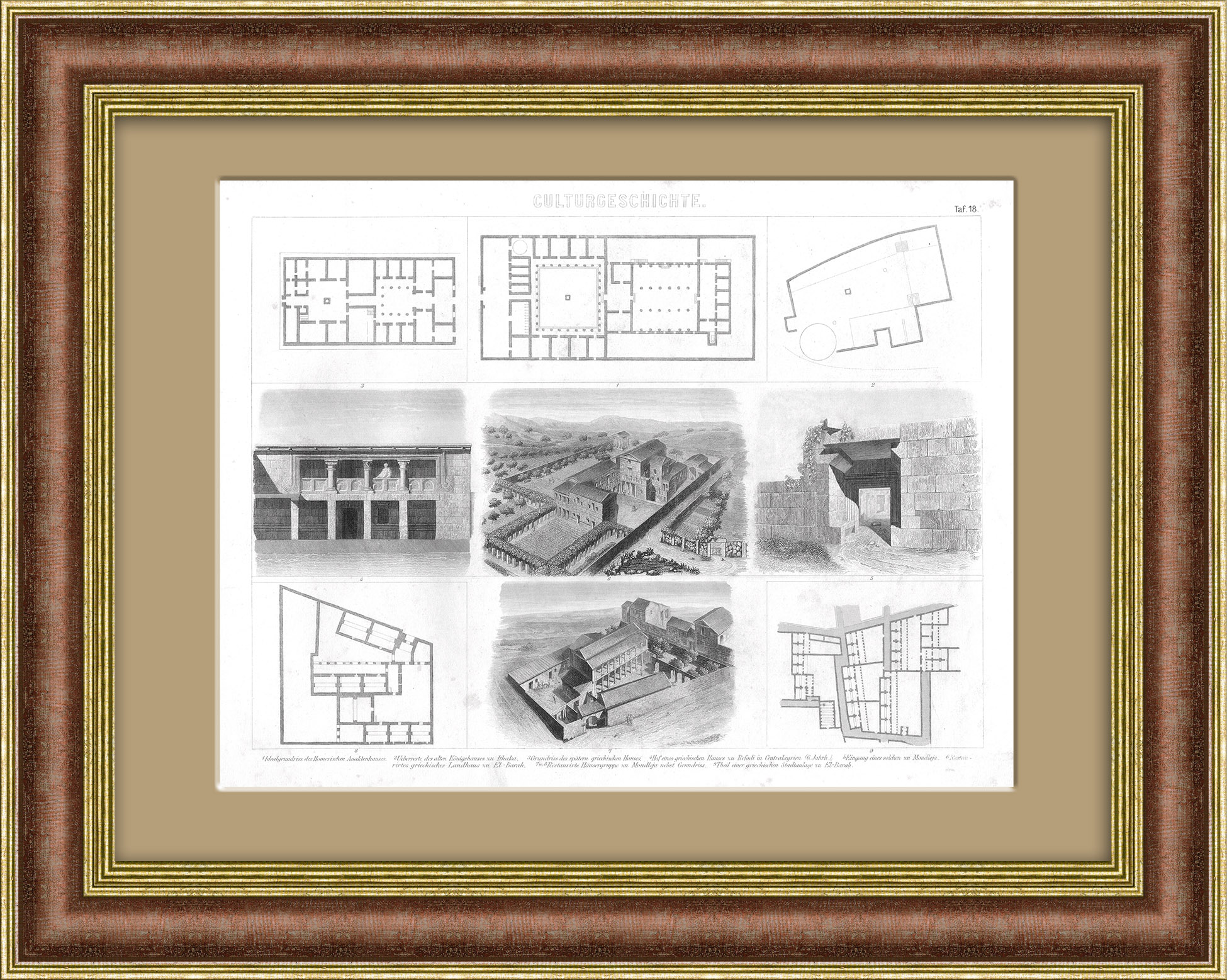 Планы зданий древности. Антикварная гравюра Планы зданий древности. Антикварная гравюра