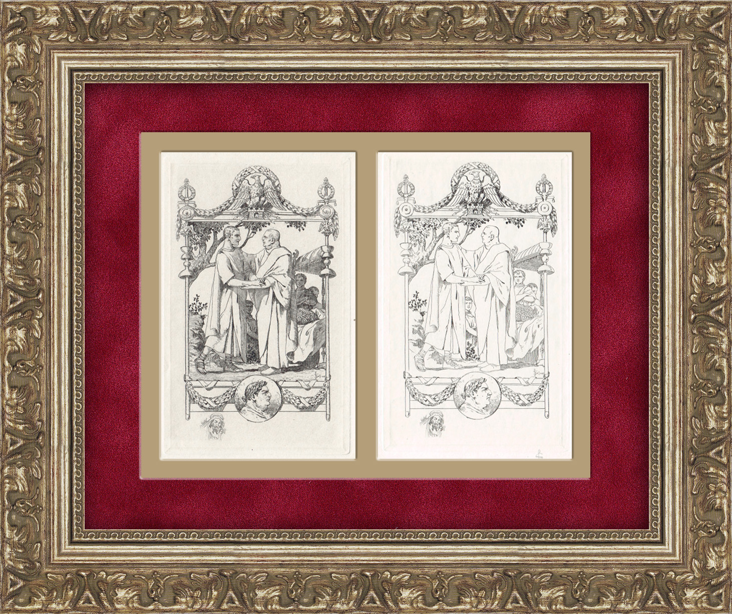 Сенаторы на пиру. Две оригинальные гравюры С. Соломко, с подписью. 1919 год, раритет! Сенаторы на пиру. Две оригинальные гравюры С. Соломко, с подписью. 1919 год, раритет!