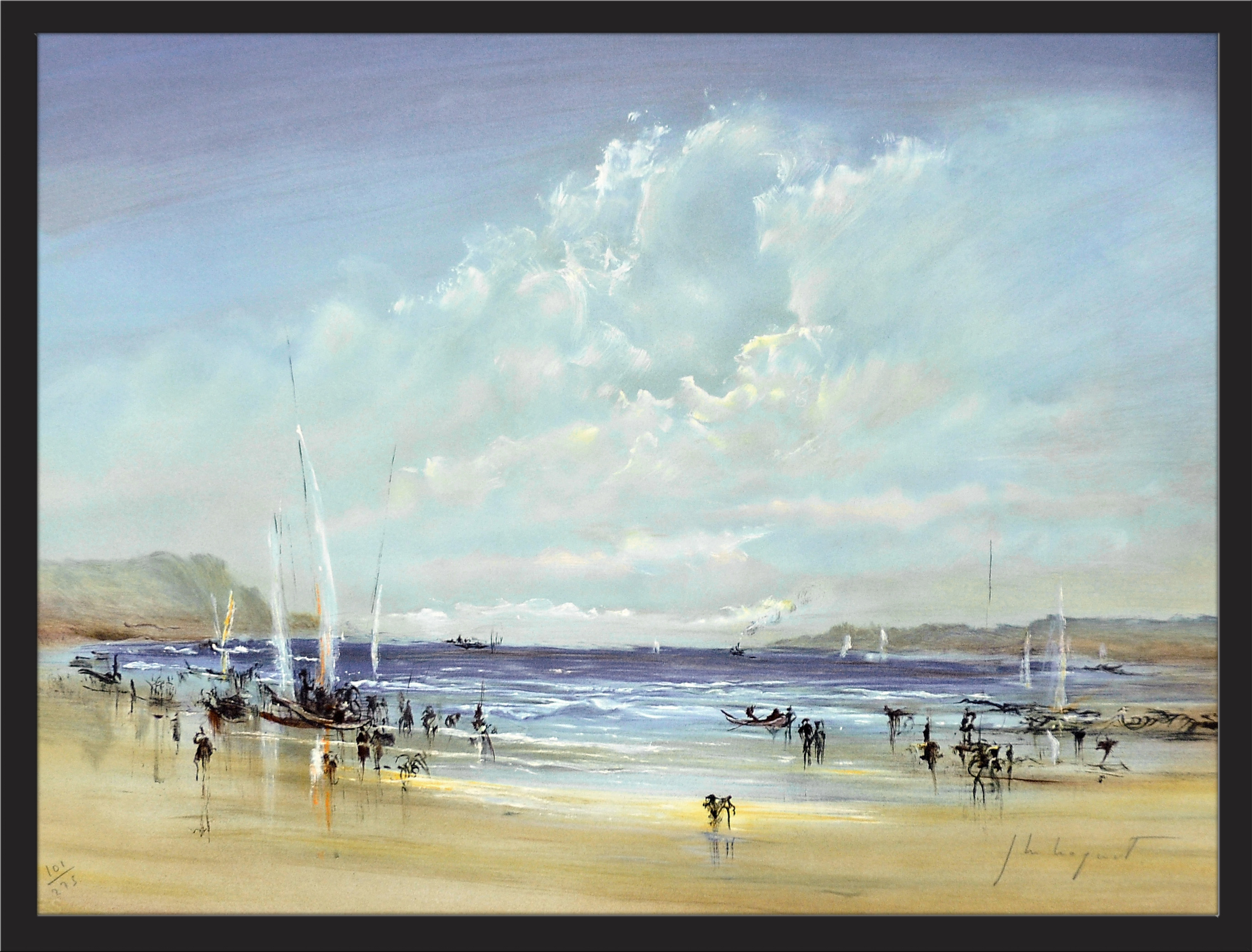 Бретань. Пляж. Авторская литография Ж.-М. Ноке Бретань. Пляж. Авторская литография Ж.-М. Ноке