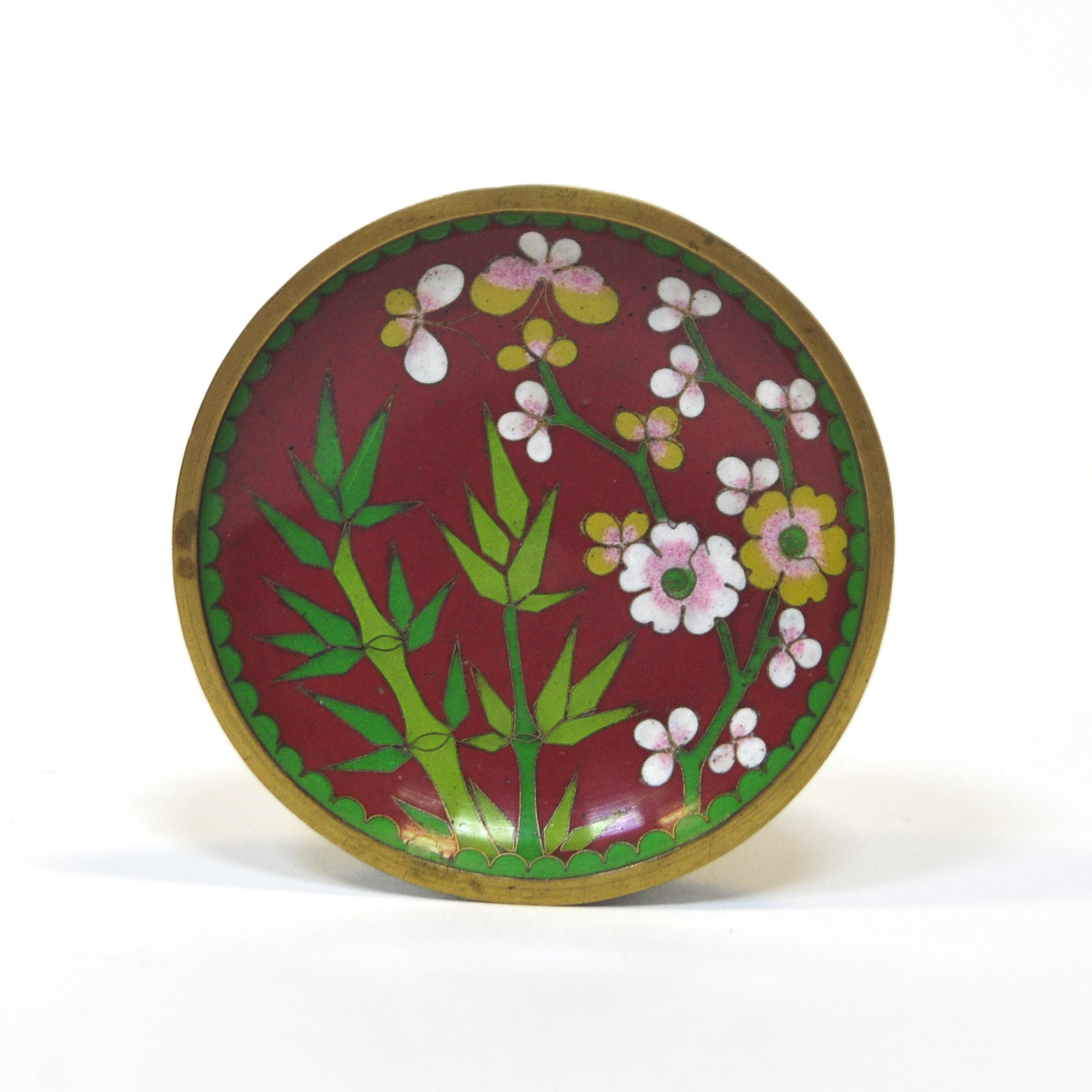 Визитница с изображением цветов и бамбука. Китай, 1950-80- е годы Визитница с изображением цветов и бамбука. Китай, 1950-80- е годы