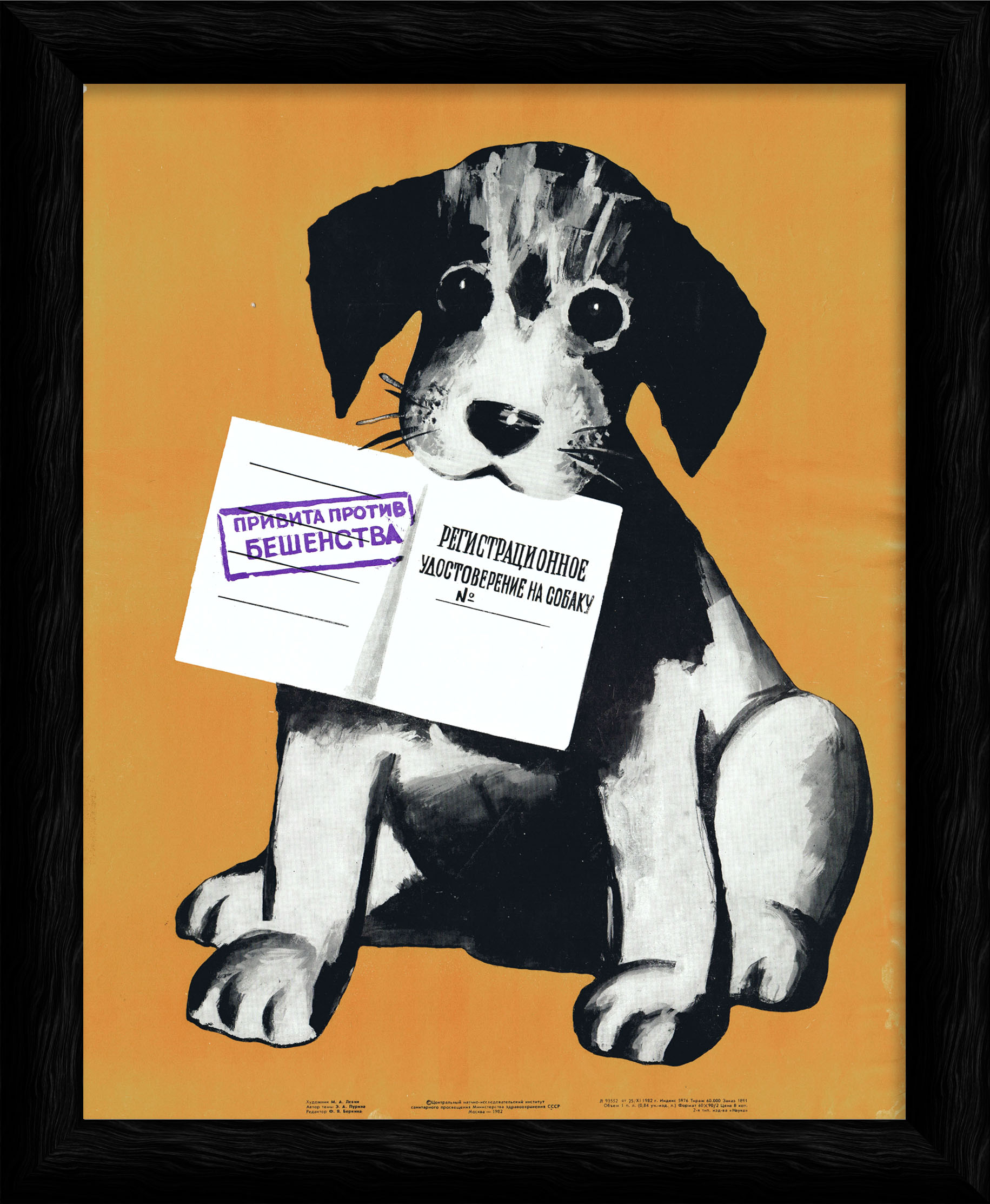 Делайте прививки домашним животным!  Советский плакат