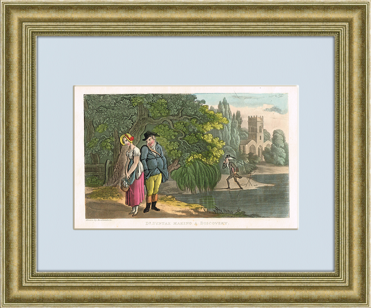 Свидание в парке, старинная литография середины 19 века Свидание в парке, старинная литография середины 19 века