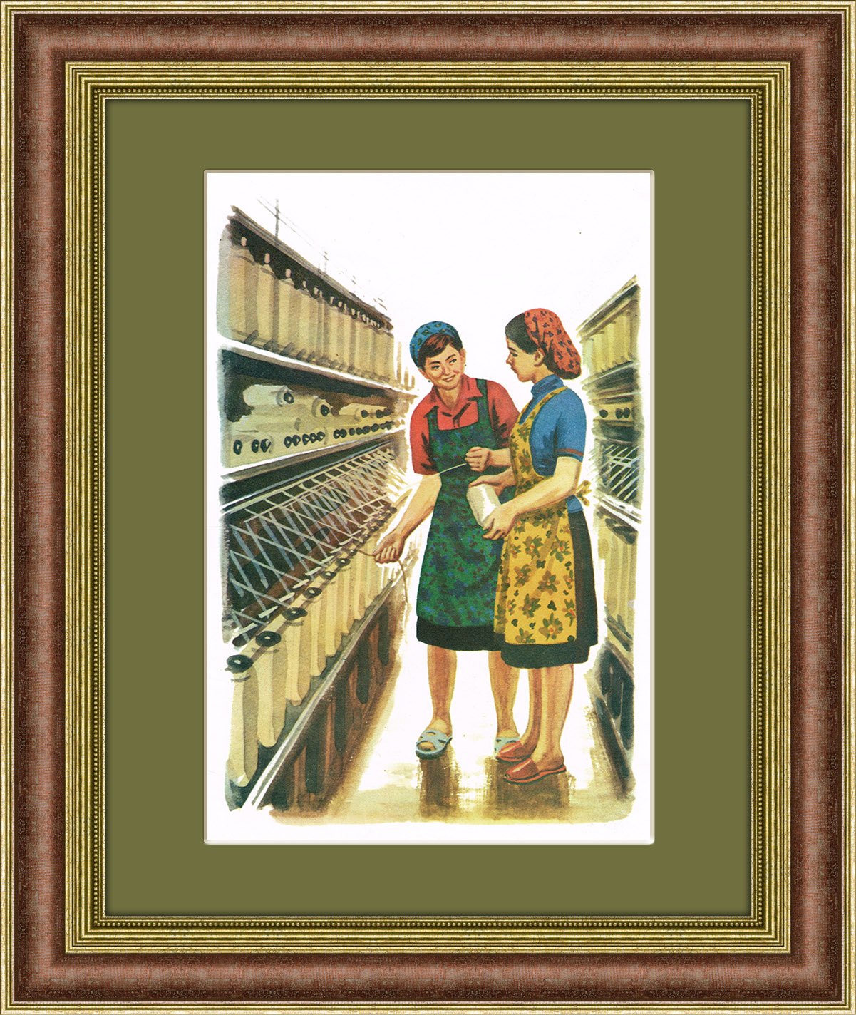 Ткачихи на производстве, советский плакат Ткачихи на производстве, советский плакат