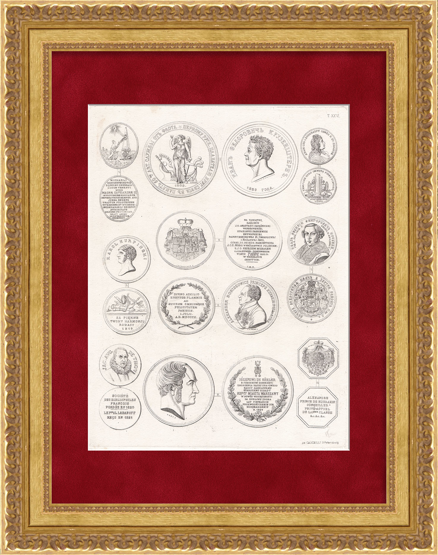 Иван Крузенштерн – мореплаватель. Наградные медали Российской империи, старинная гравюра Иван Крузенштерн – мореплаватель. Наградные медали Российской империи, старинная гравюра