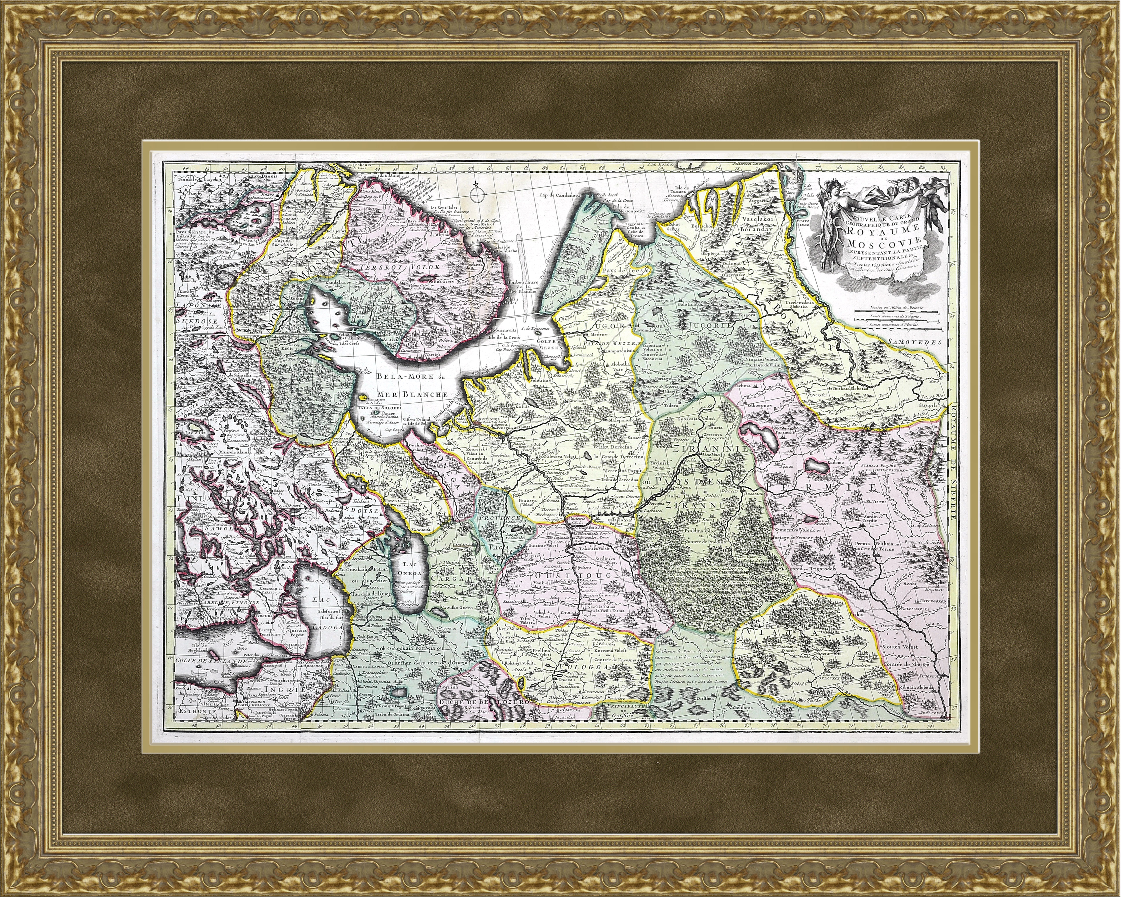 Карта Северной части Московии с СПб, раритет 1720-е годы Карта Северной части Московии с СПб, раритет 1720-е годы