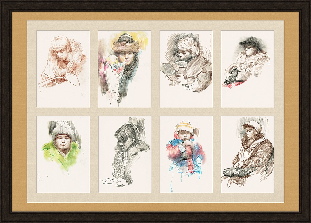 Москвички в метро, авторские зарисовки 1980-х гг. Москвички в метро, авторские зарисовки 1980-х гг.