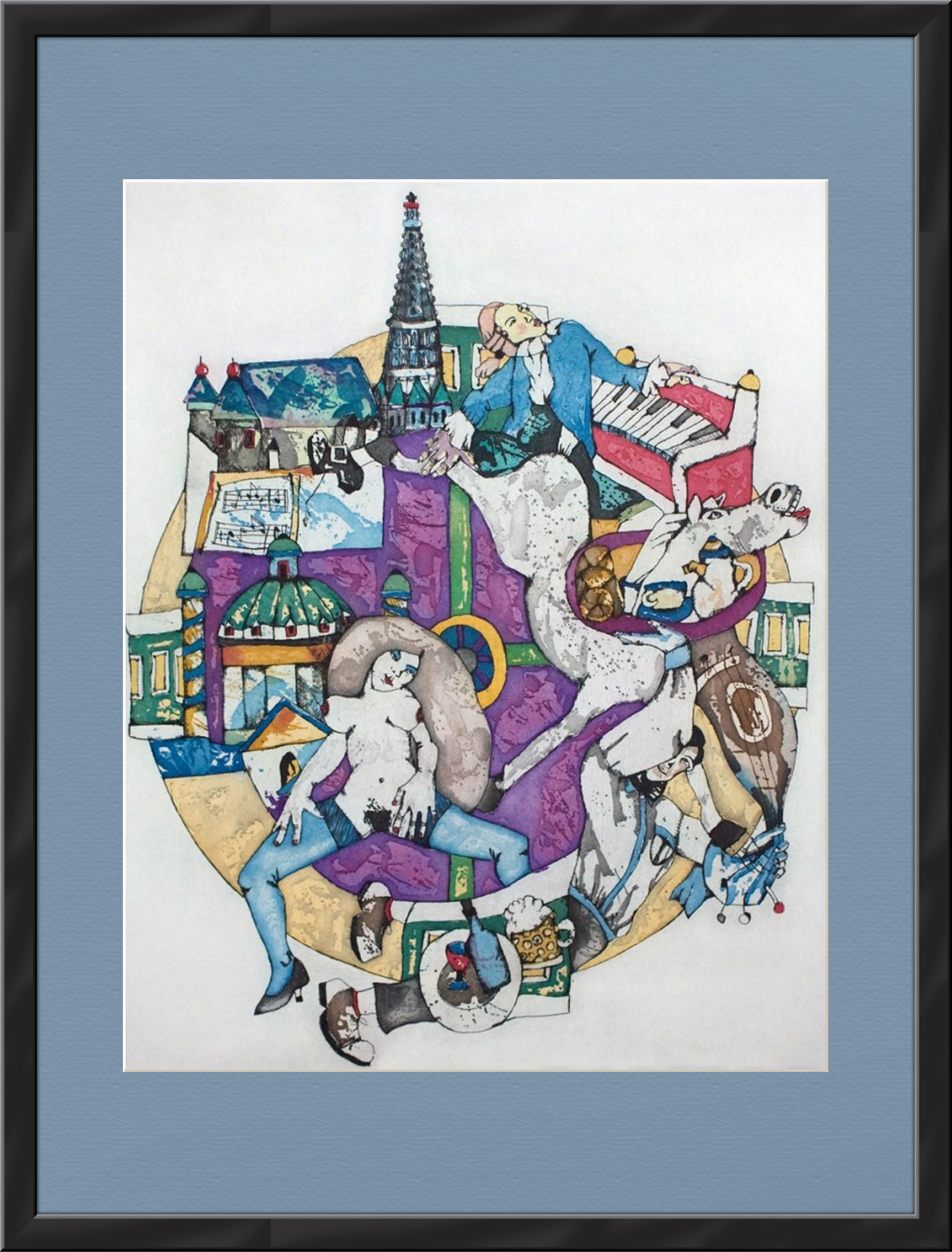 Австрийские достопримечательности, авторский офорт Австрийские достопримечательности, авторский офорт