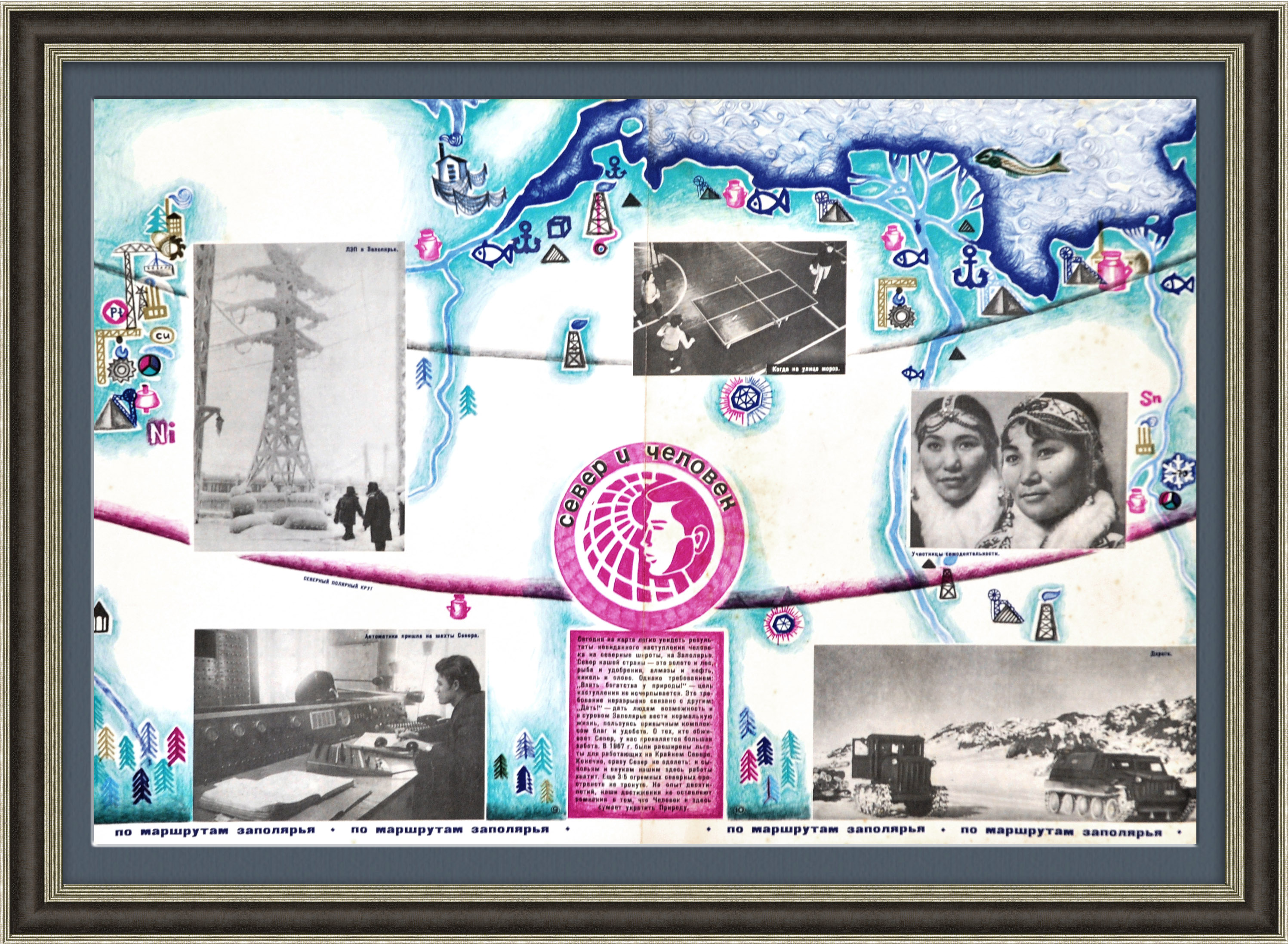 Освоение Заполярья: север и человек. Плакат СССР Освоение Заполярья: север и человек. Плакат СССР