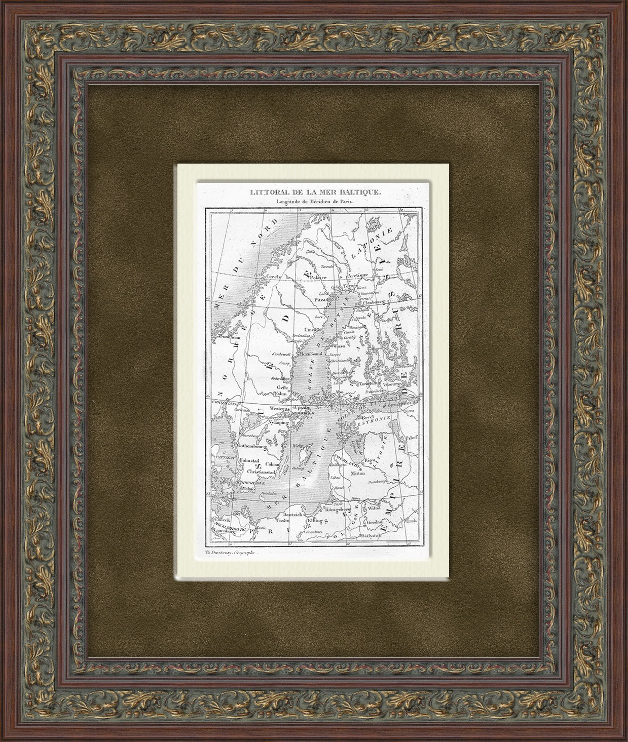 Балтийское море: Россия и Скандинавия. Старинная карта Балтийское море: Россия и Скандинавия. Старинная карта