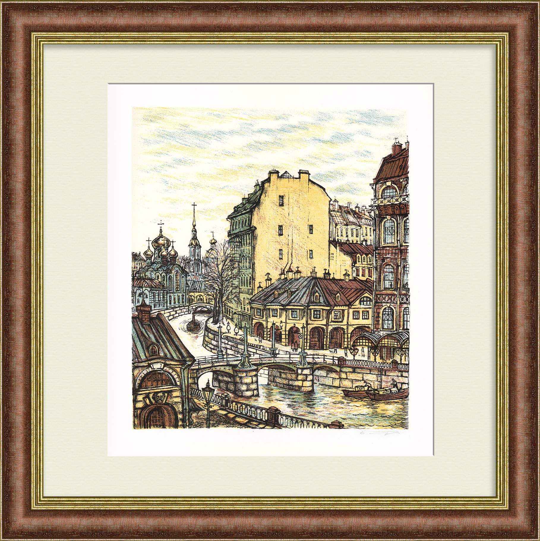 Канал Грибоедова. Санкт-Петербург, авторская гравюра Канал Грибоедова. Санкт-Петербург, авторская гравюра