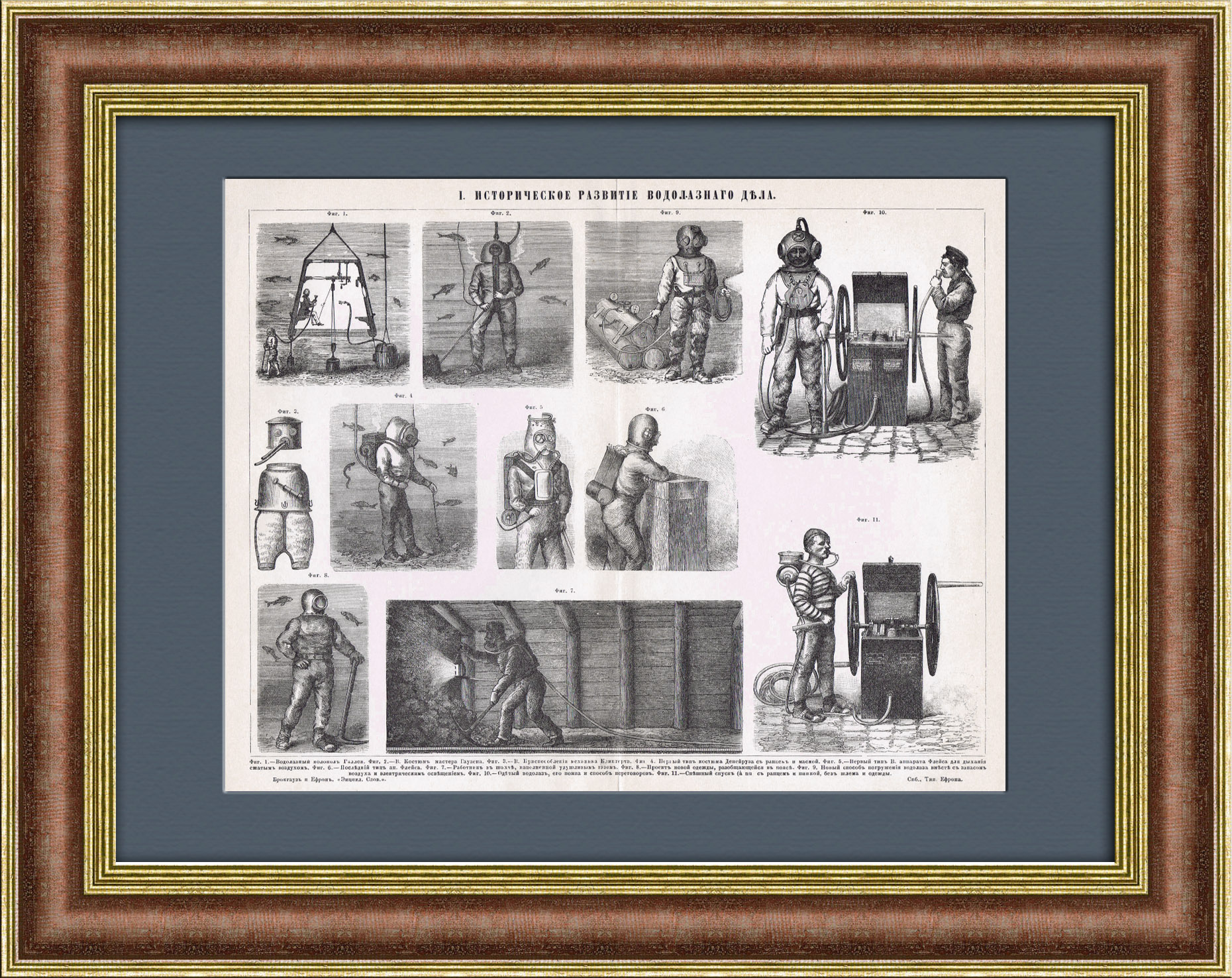 История водолазного дела. Раритетная литография История водолазного дела. Раритетная литография