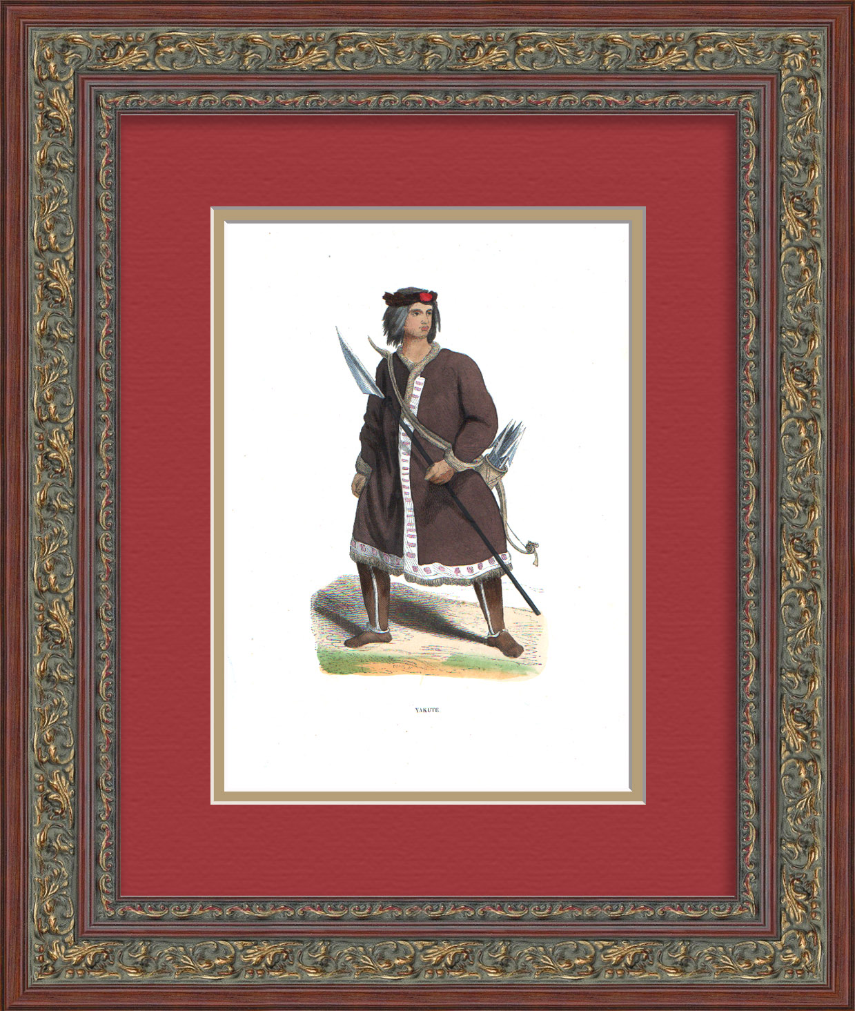 Якут в национальном костюме. Редкая, старинная гравюра Якут в национальном костюме. Редкая, старинная гравюра