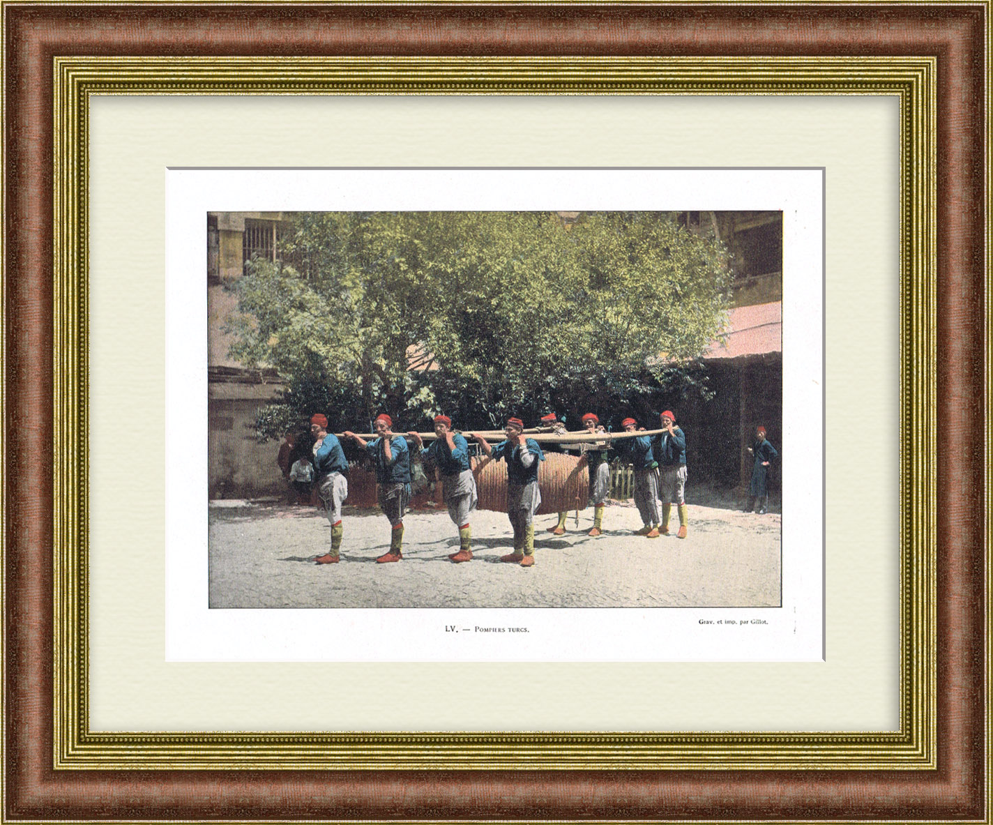 Пожарные спасатели в Турции. Старинная, редкая фототипия Пожарные спасатели в Турции. Старинная, редкая фототипия