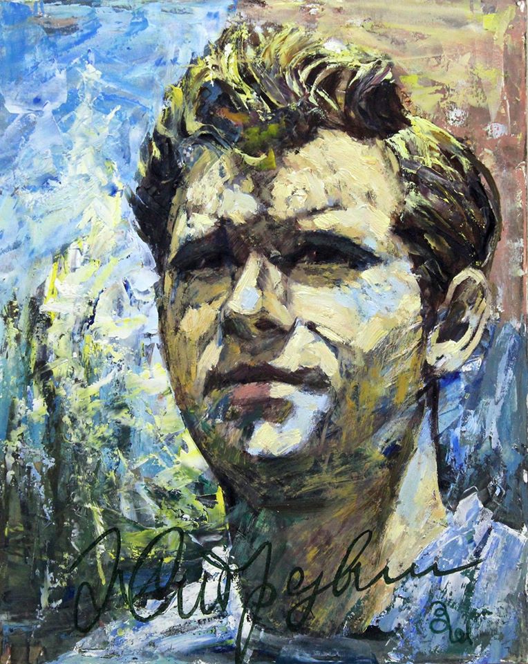 Чемпион СССР Эдуард Стрельцов, портрет футболиста. Современная живопись Чемпион СССР Эдуард Стрельцов, портрет футболиста. Современная живопись