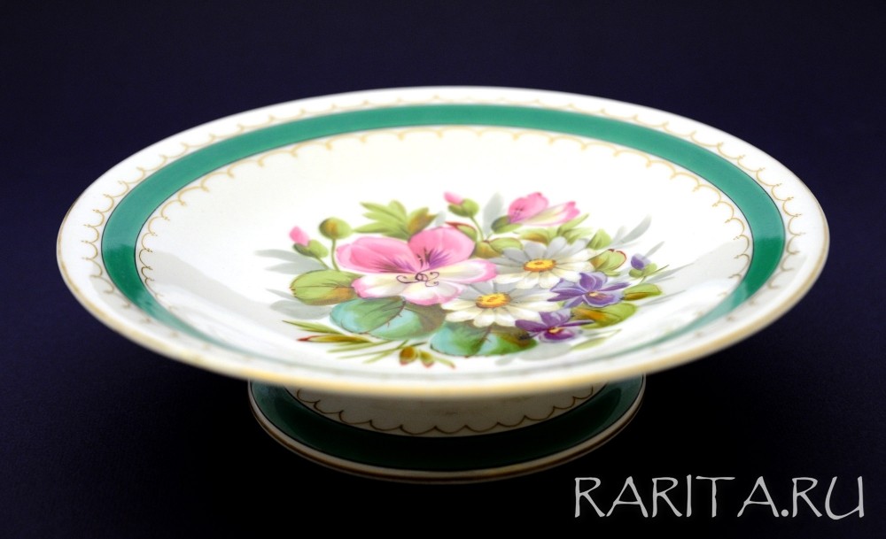 Ваза для фруктов с ручной росписью "Анютины-глазки, ромашки и фиалки" Ваза для фруктов с ручной росписью "Анютины-глазки, ромашки и фиалки"