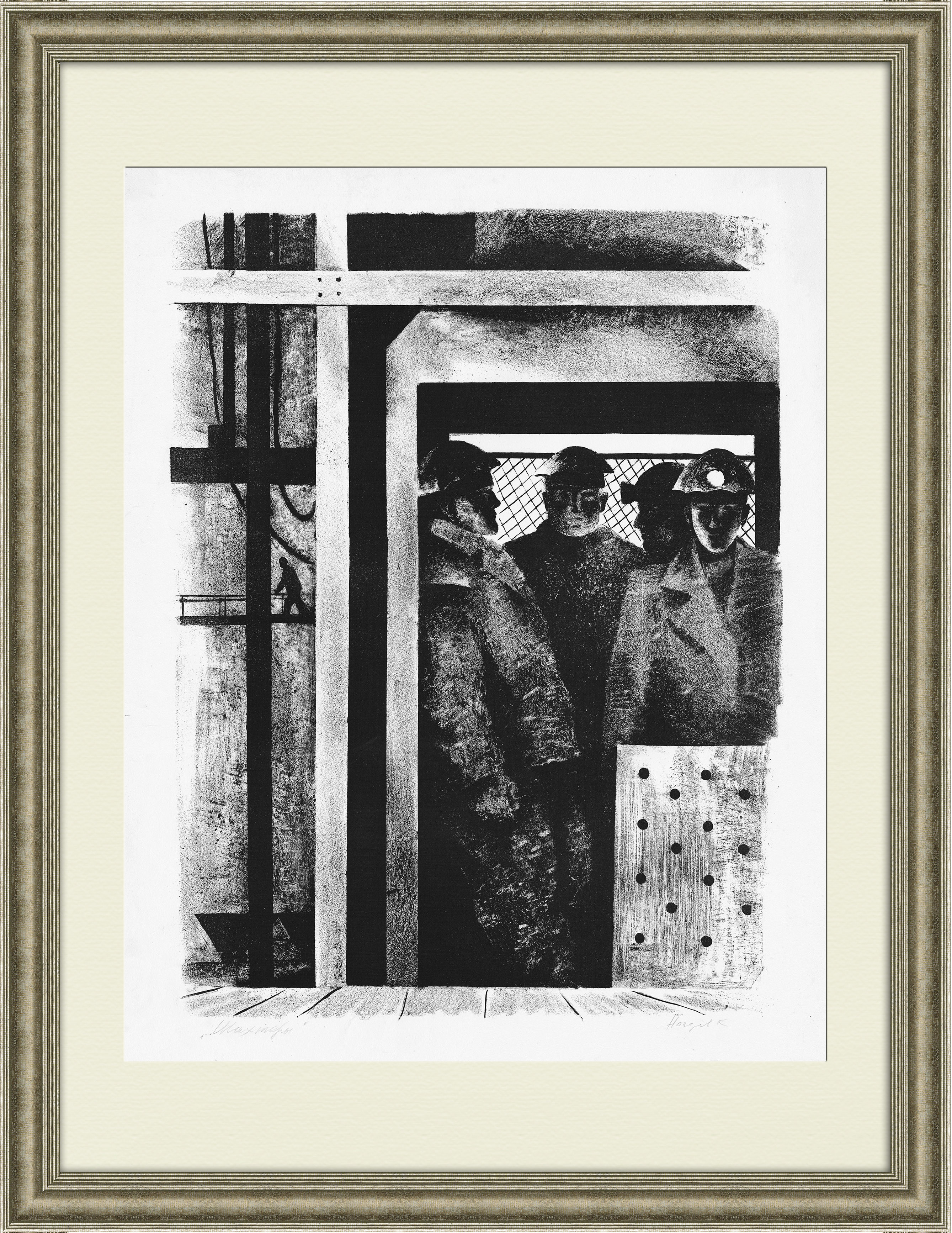 Шахтеры, авторская литография Шахтеры, авторская литография