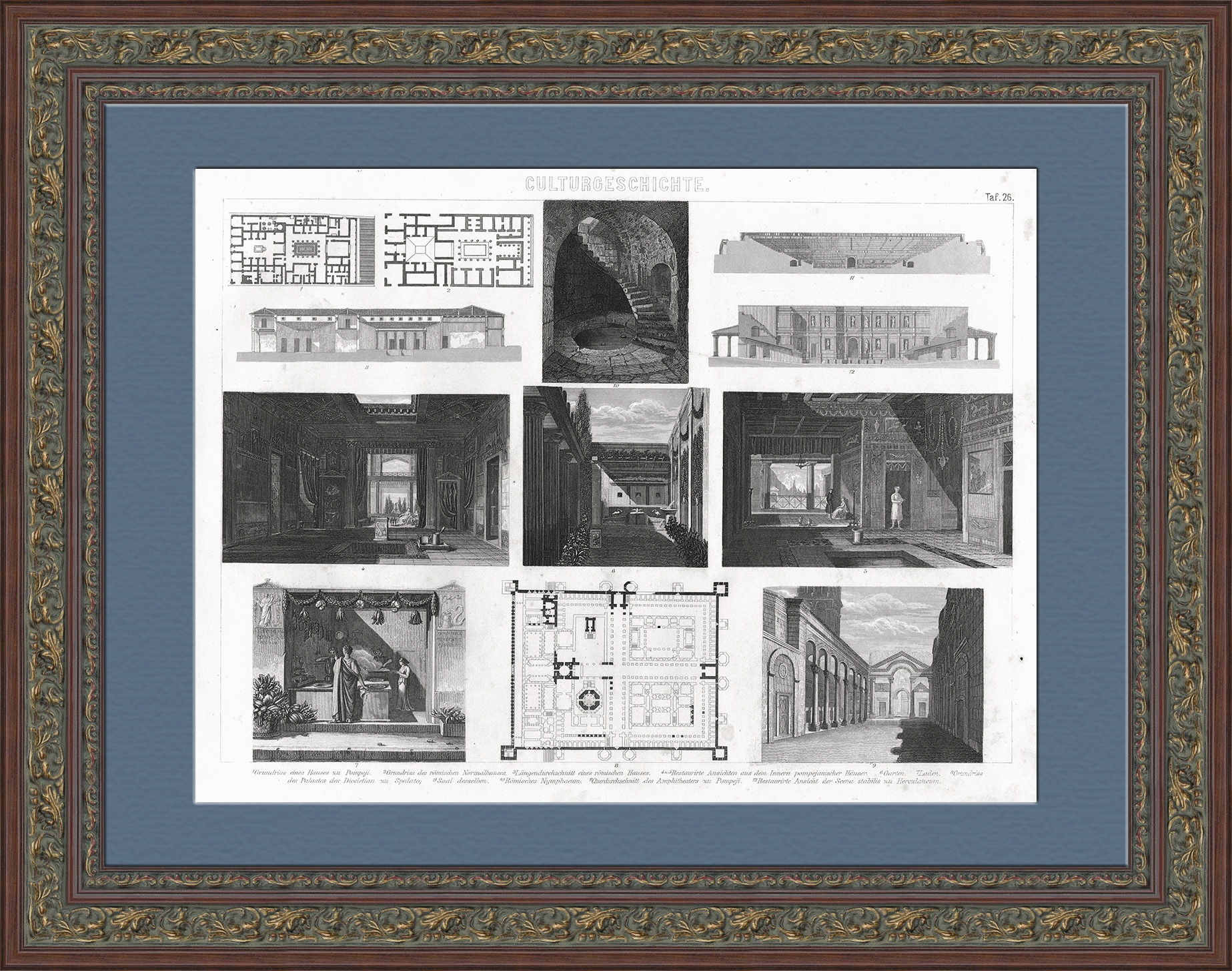 Архитектура Древнего Рима. Антикварная гравюра Архитектура Древнего Рима. Антикварная гравюра