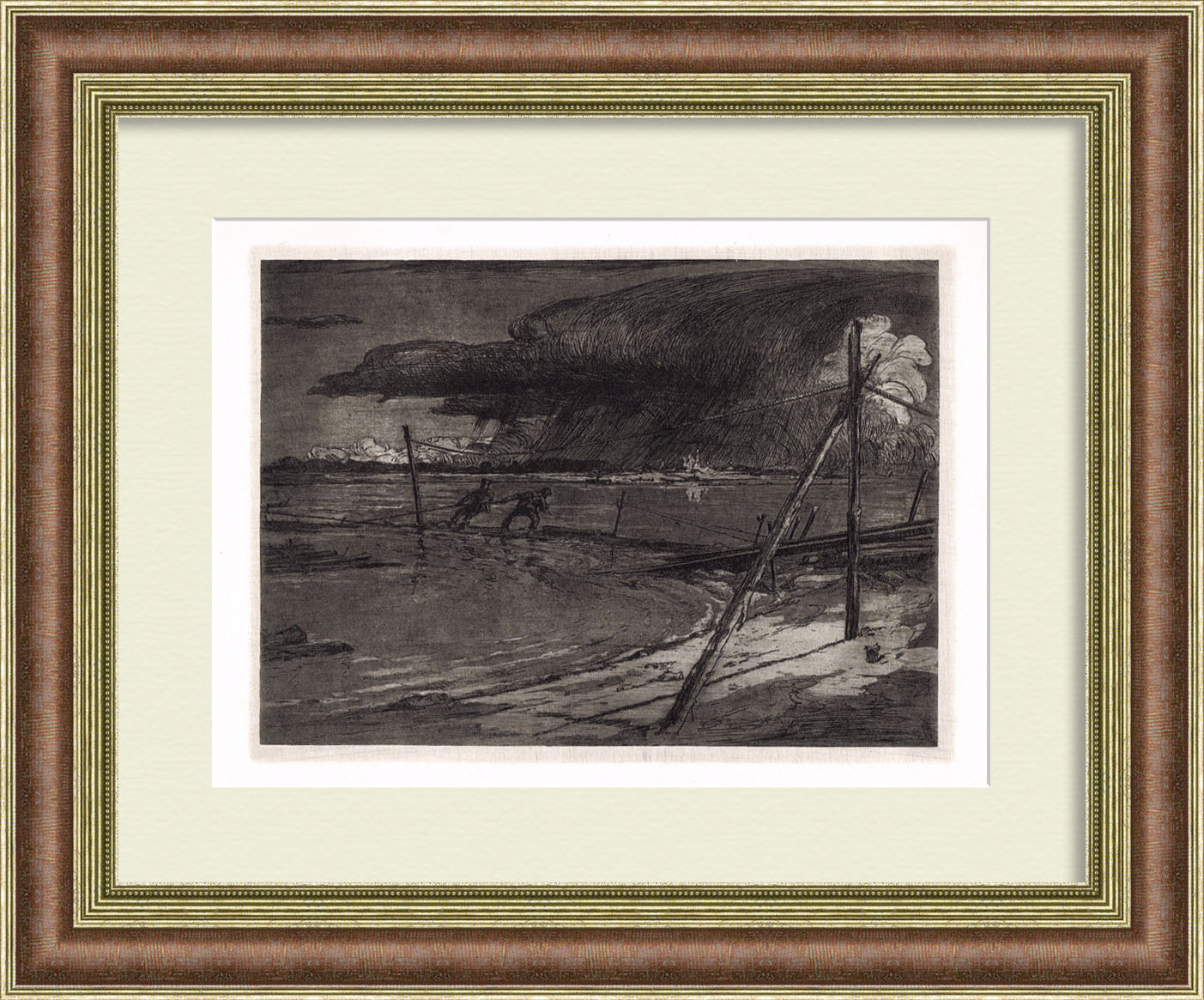 Туча, старинная линогравюра В.Д. Фалилеева, 1923 г. Туча, старинная линогравюра В.Д. Фалилеева, 1923 г.