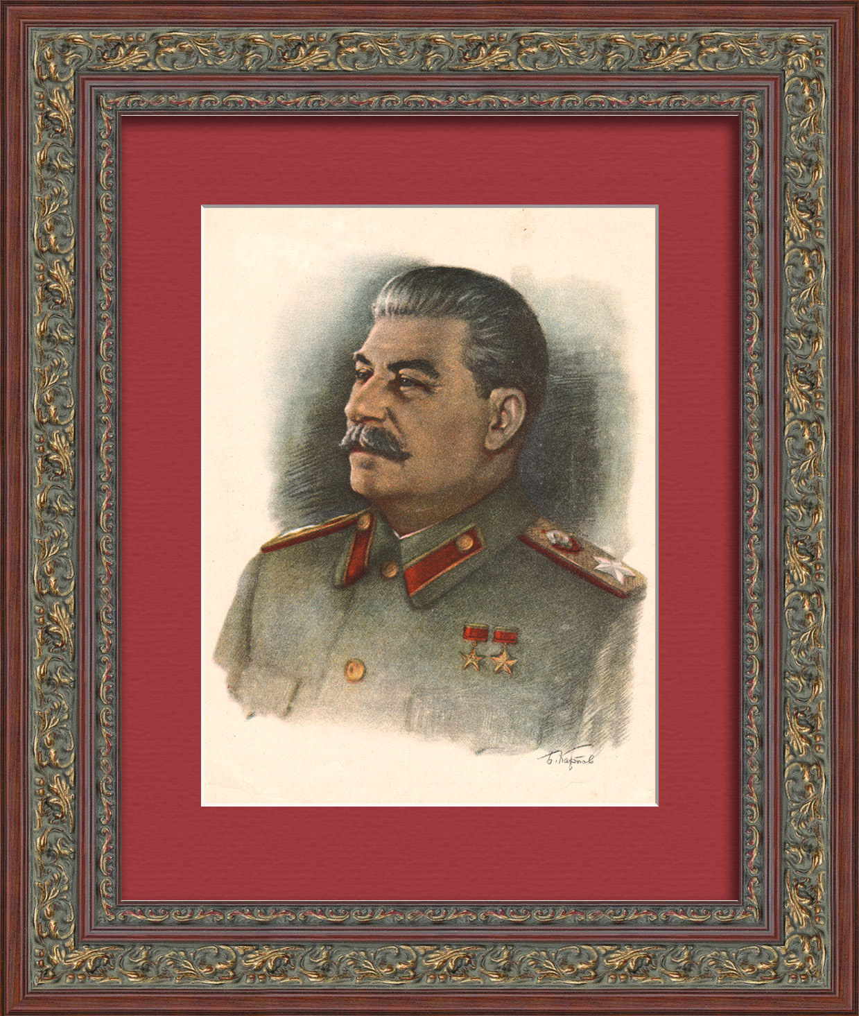 Иосиф Сталин – генералиссимус СССР. Антикварная, тиражная графика Иосиф Сталин – генералиссимус СССР. Антикварная, тиражная графика