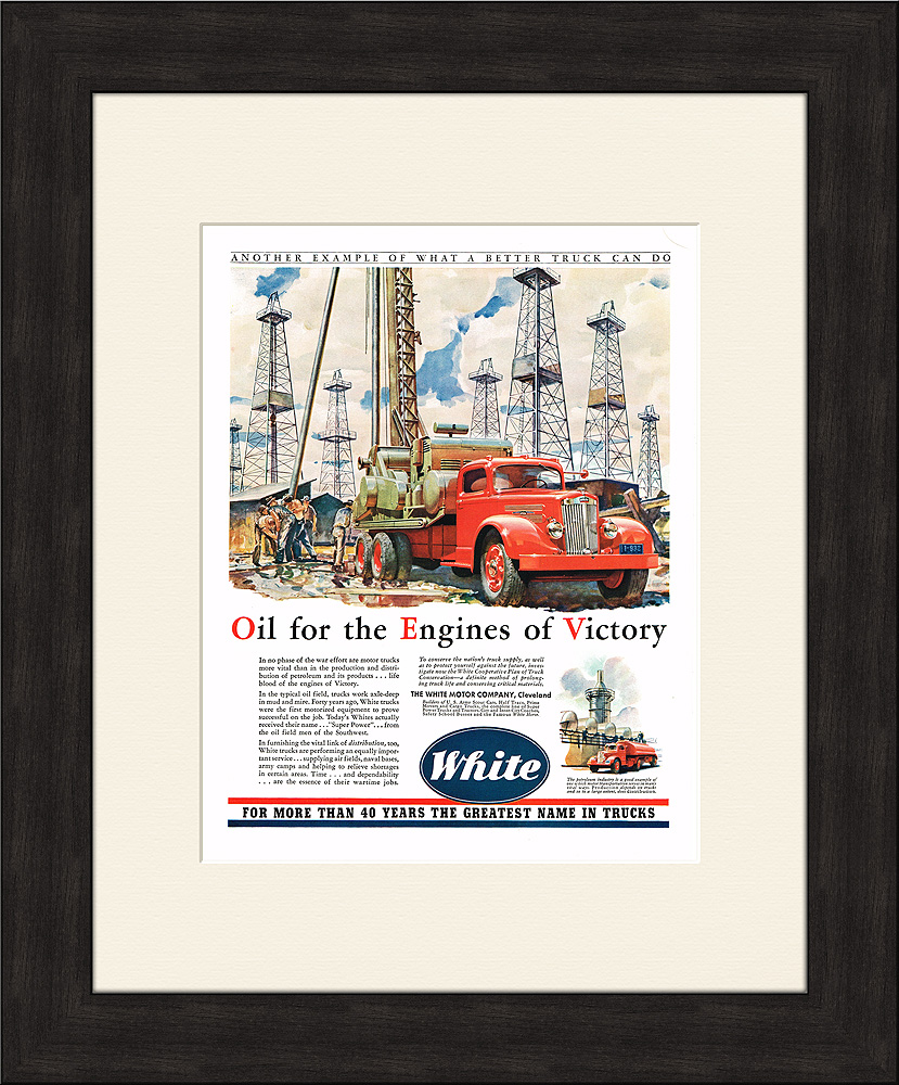 Грузовик при работе на нефтяных месторождениях, винтажная реклама, 1942 г. Грузовик при работе на нефтяных месторождениях, винтажная реклама, 1942 г.