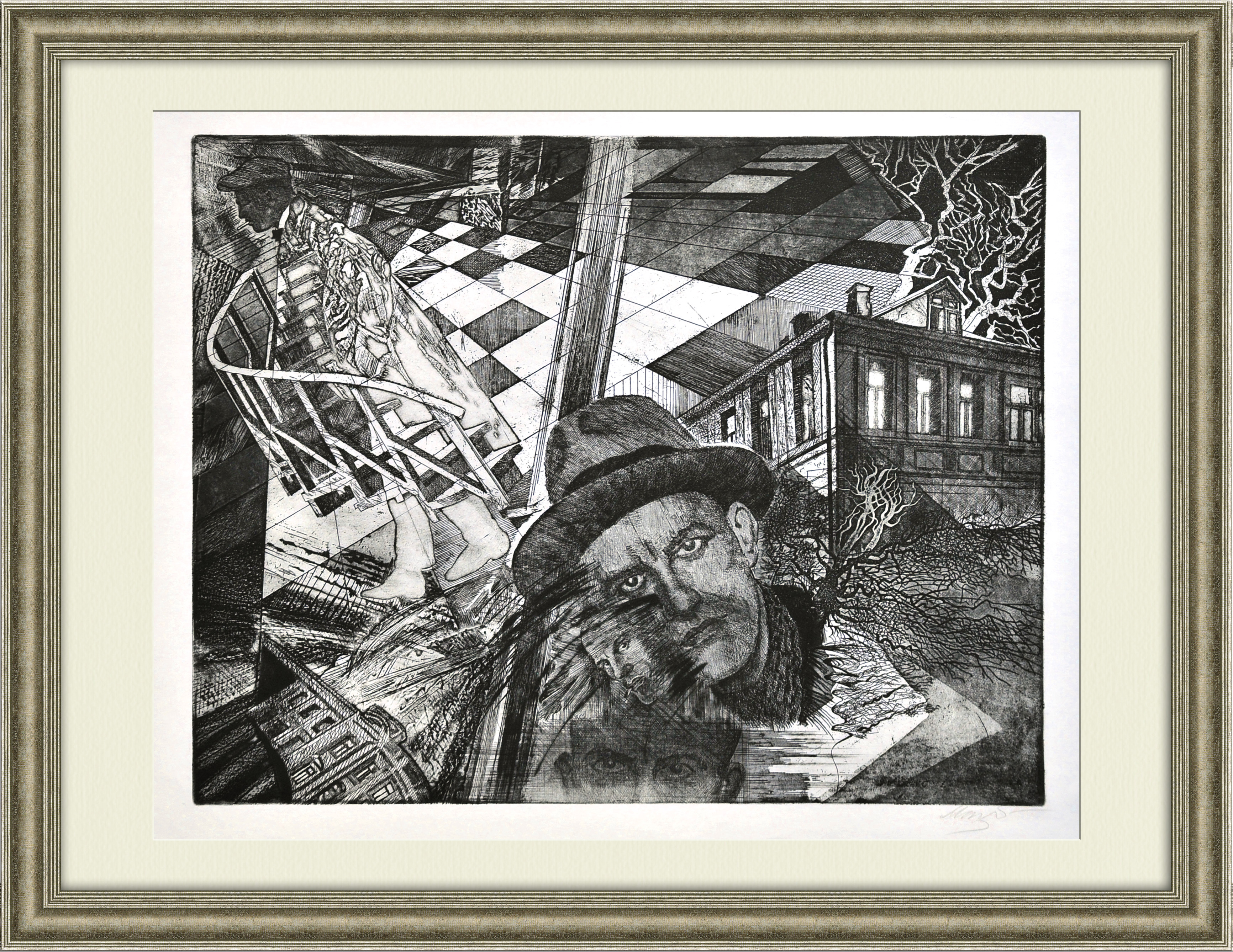 Владимир Маяковский. Большой авангардный офорт Владимир Маяковский. Большой авангардный офорт