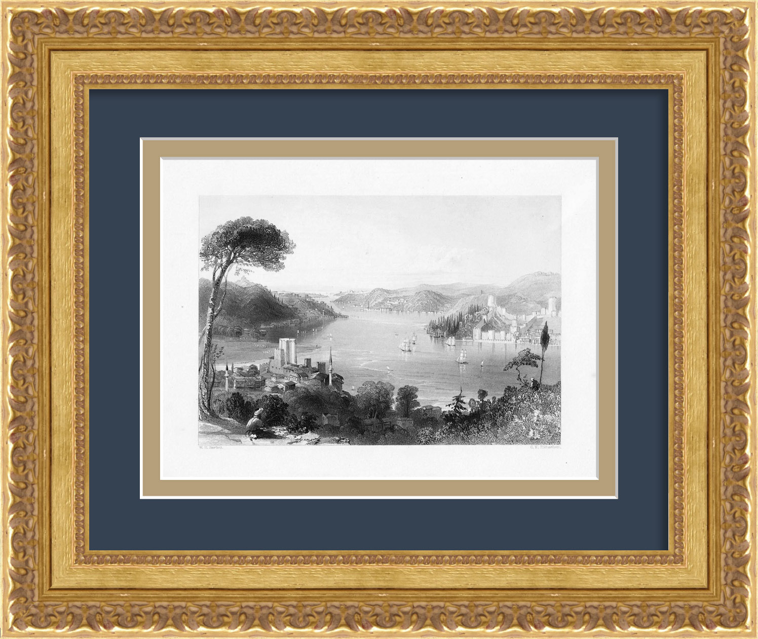 Босфорский пролив, антикварная гравюра Босфорский пролив, антикварная гравюра