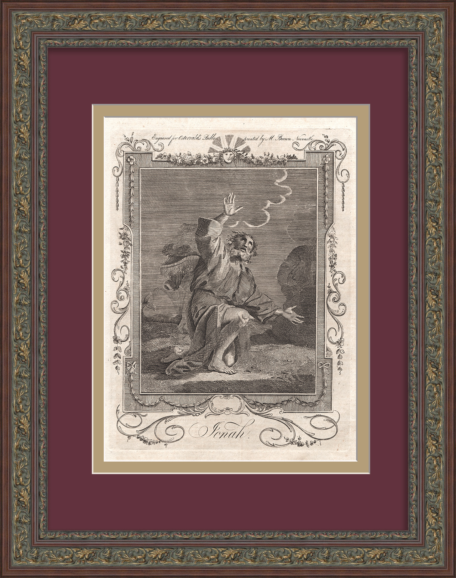 Пророк Иона - покровитель моряков и подводников. Старинная гравюра 18 века Пророк Иона - покровитель моряков и подводников. Старинная гравюра 18 века