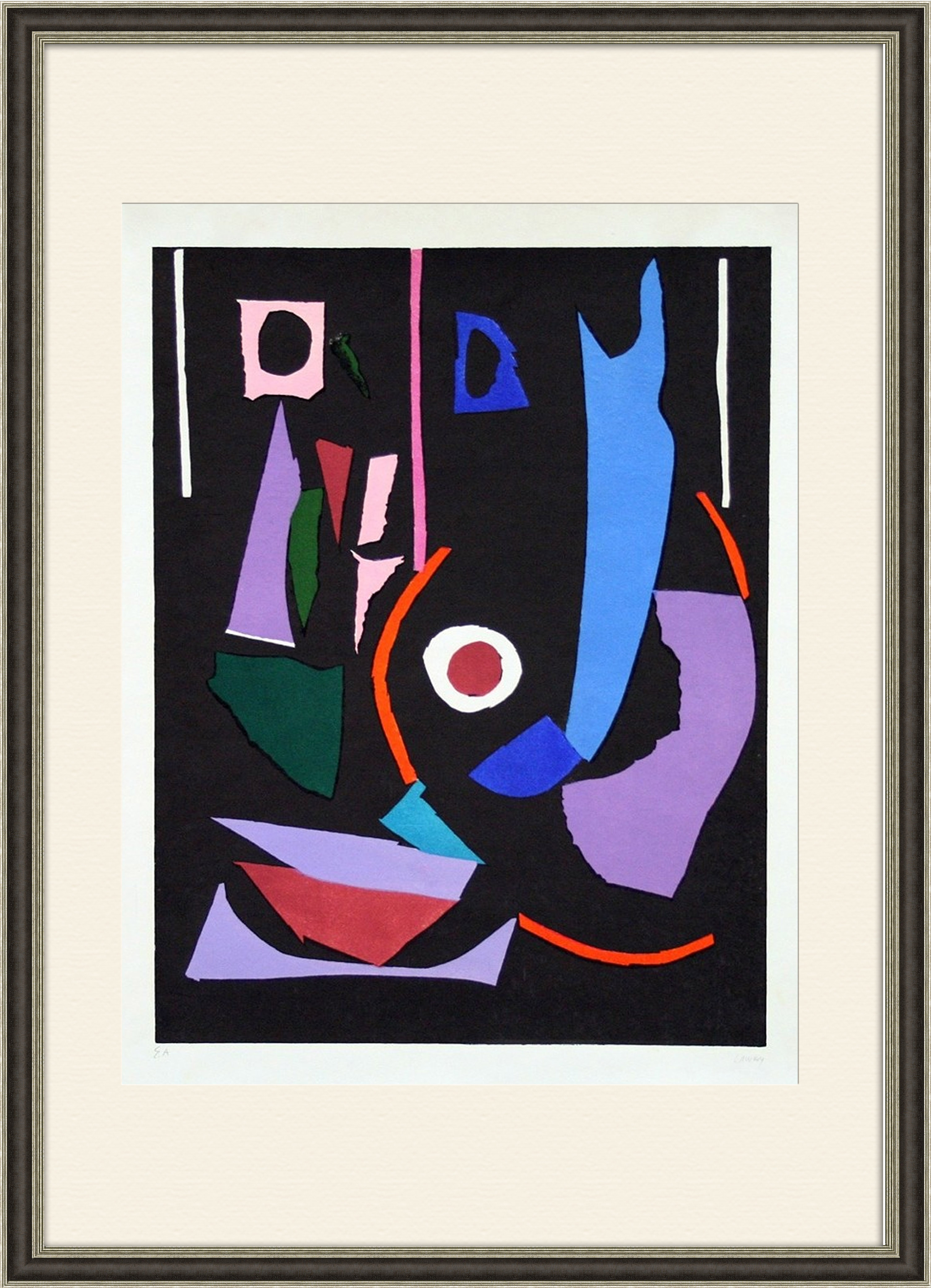 Черный коллаж. Авторская литография А. Ланского. 1950-60 гг. Черный коллаж. Авторская литография А. Ланского. 1950-60 гг.