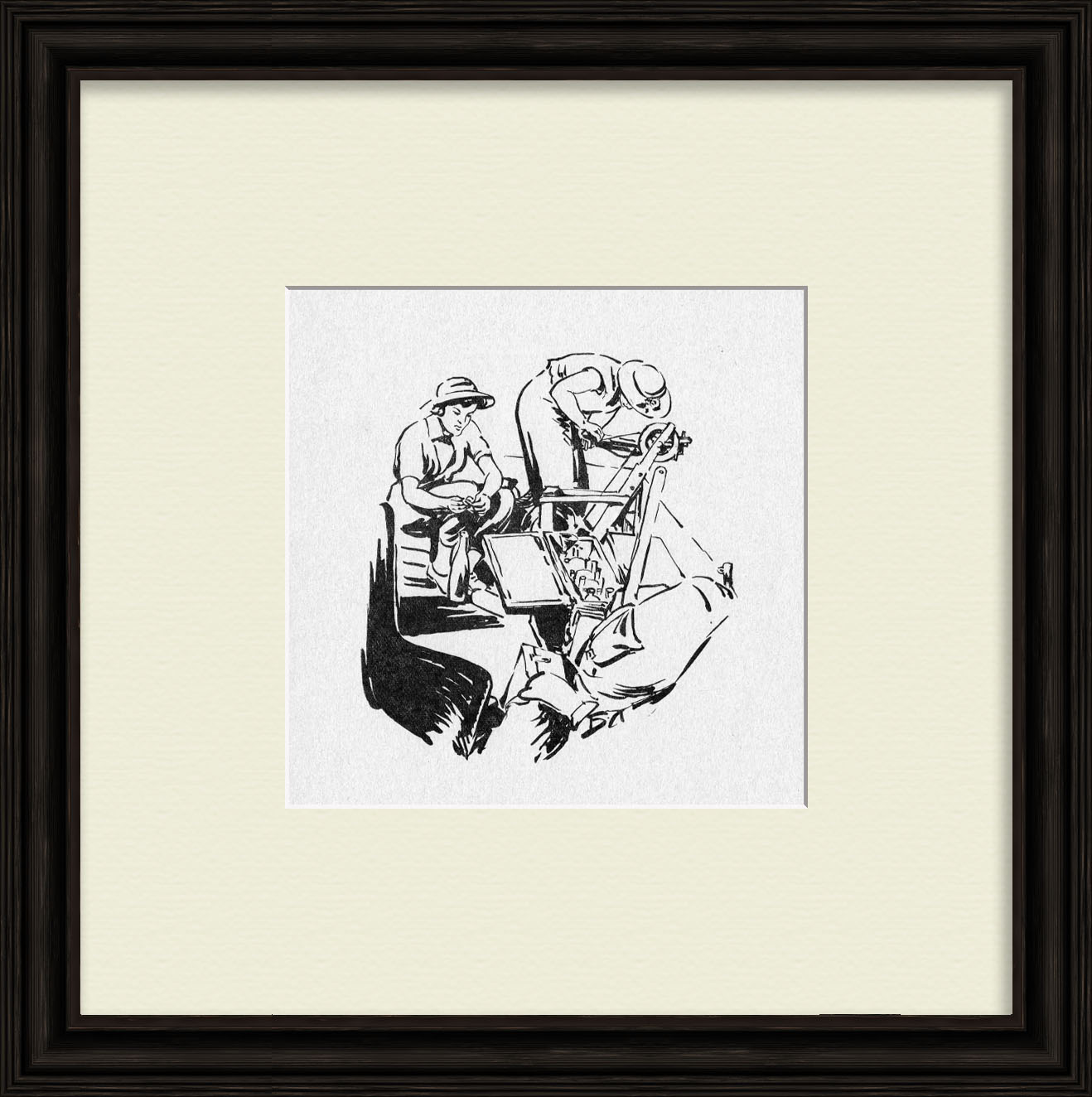 Пробы воды на Байкале. Старинная, авторская гравюра Пробы воды на Байкале. Старинная, авторская гравюра