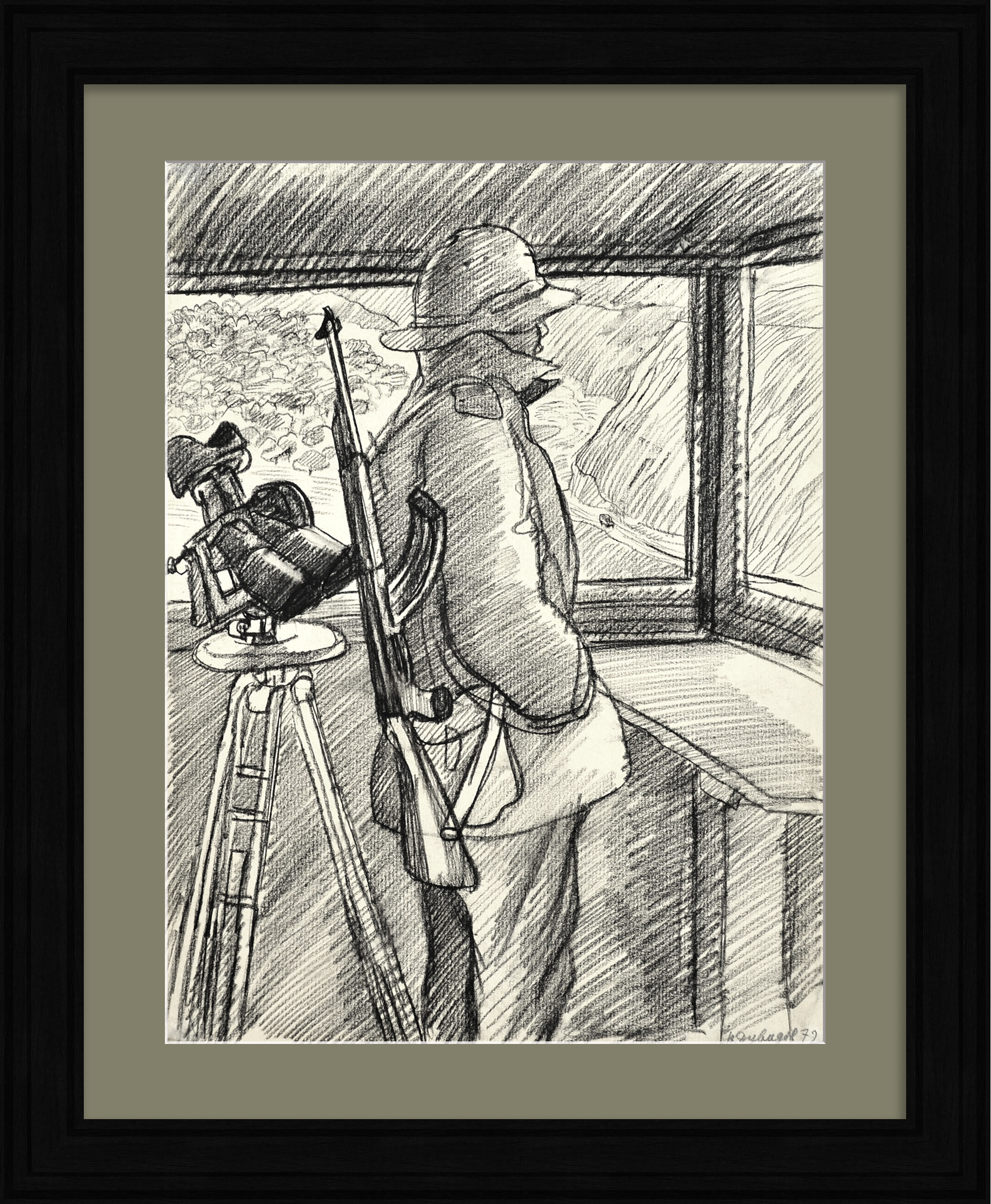 Афганец на дозорной вышке. Авторская графика Афганец на дозорной вышке. Авторская графика