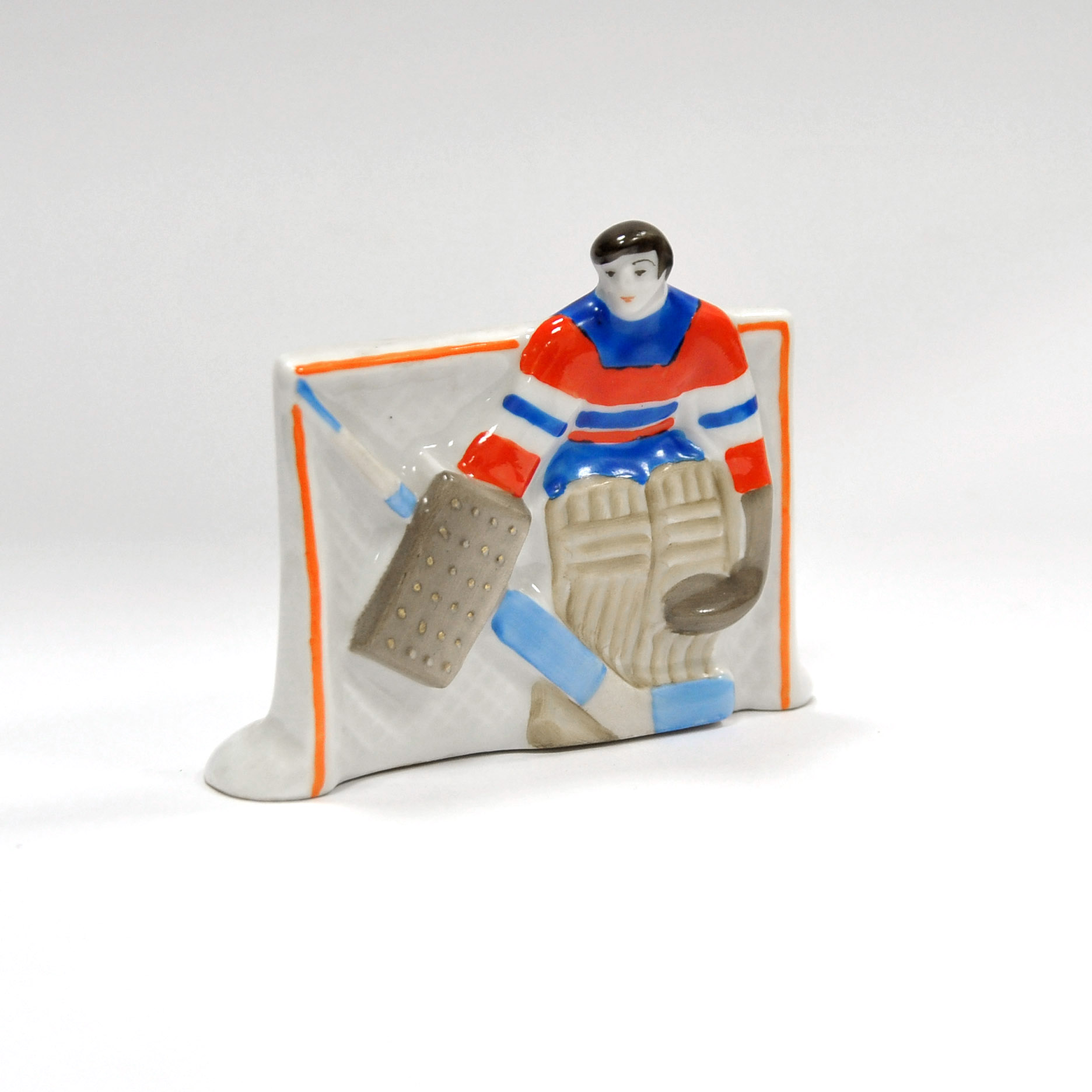 Владислав Третьяк в воротах, ЦСКА. Хоккей, советский фарфор Владислав Третьяк в воротах, ЦСКА. Хоккей, советский фарфор