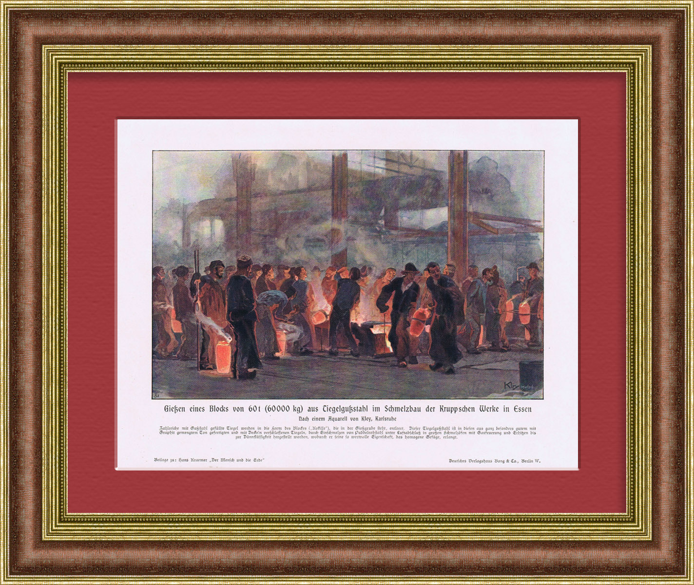 Антикварная литография 1905 г. "Отливка металлического изделия на заводе Круппа" Антикварная литография 1905 г. "Отливка металлического изделия на заводе Круппа"