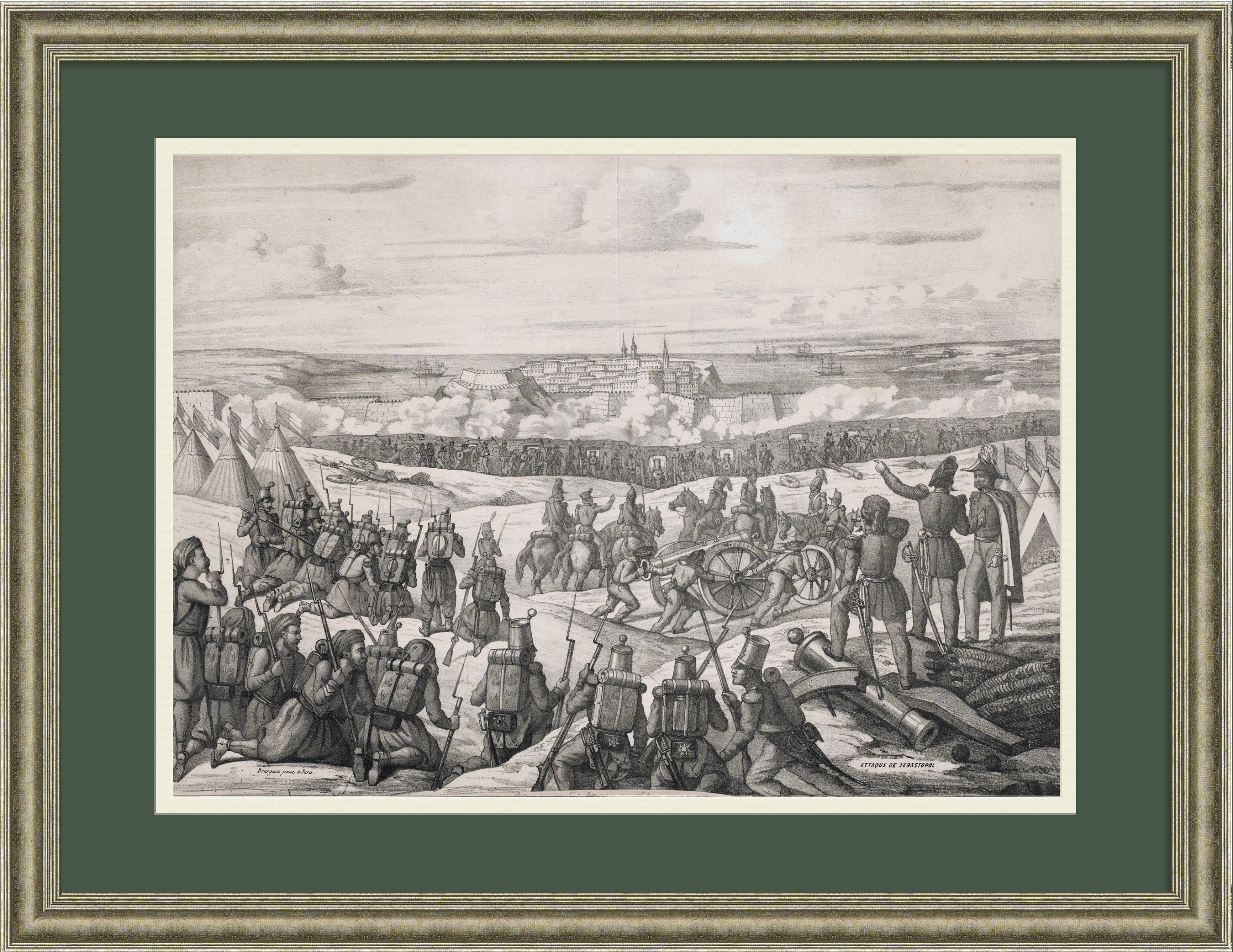 Атака Севастополя, большая раритетная литография Атака Севастополя, большая раритетная литография