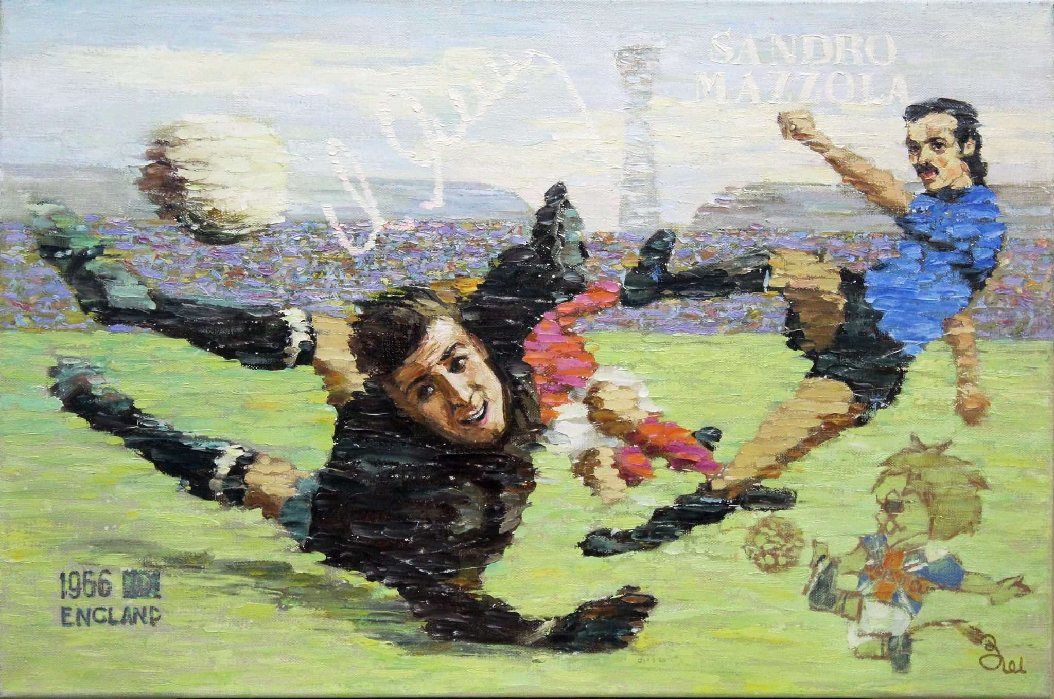 Легенды футбола: Яшин и Маццола. Авторская живопись Легенды футбола: Яшин и Маццола. Авторская живопись