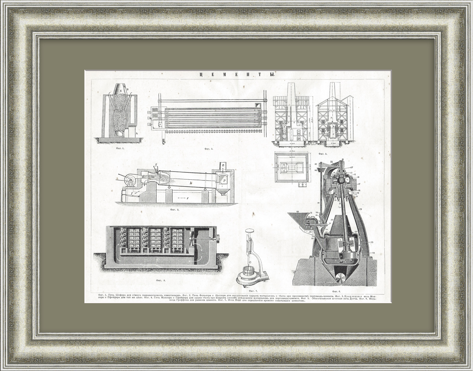 Производство цемента, строительство. Старинная гравюра Производство цемента, строительство. Старинная гравюра